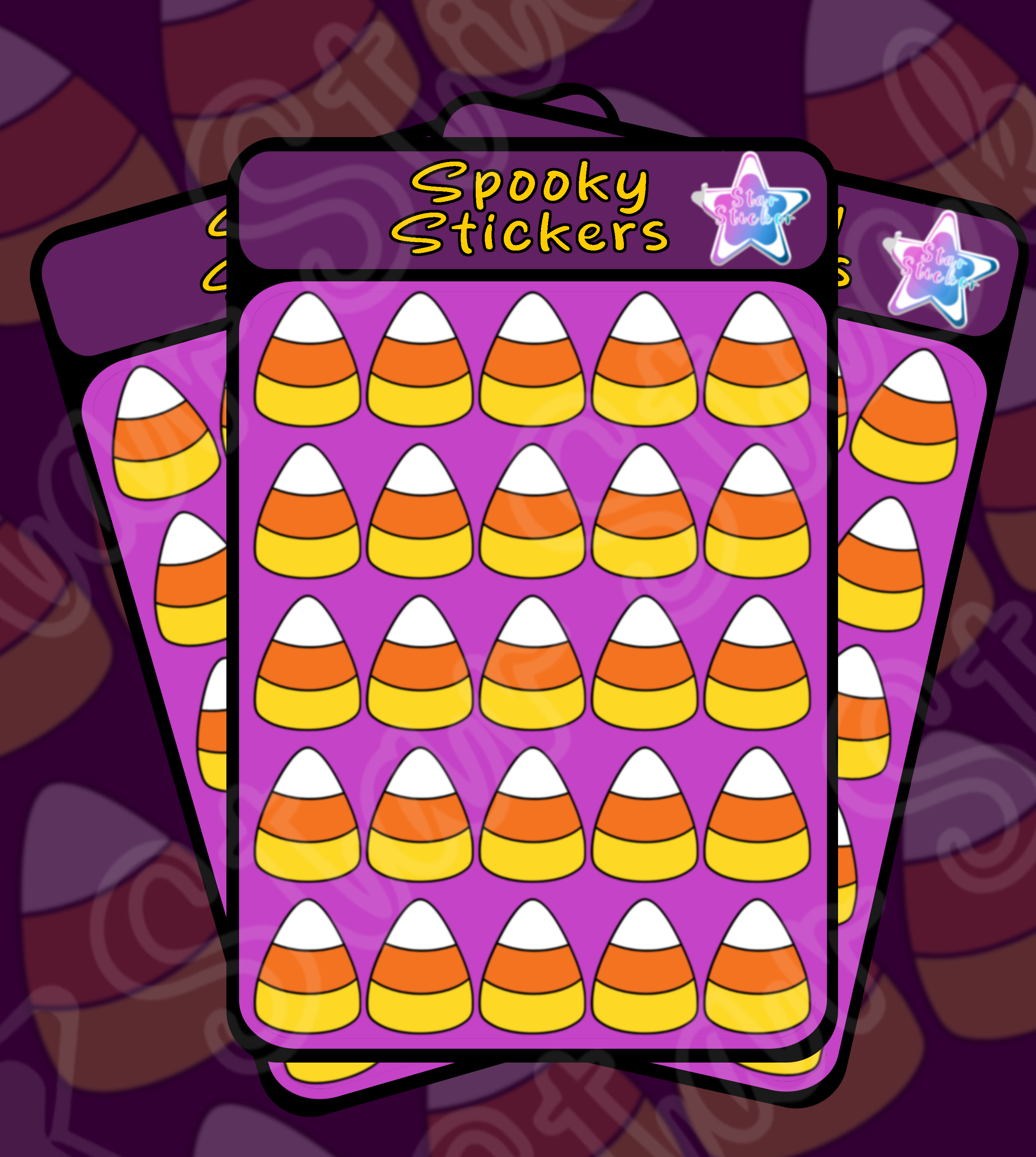 Candy Corn Sticker Sheet 3.7" x 5.5"