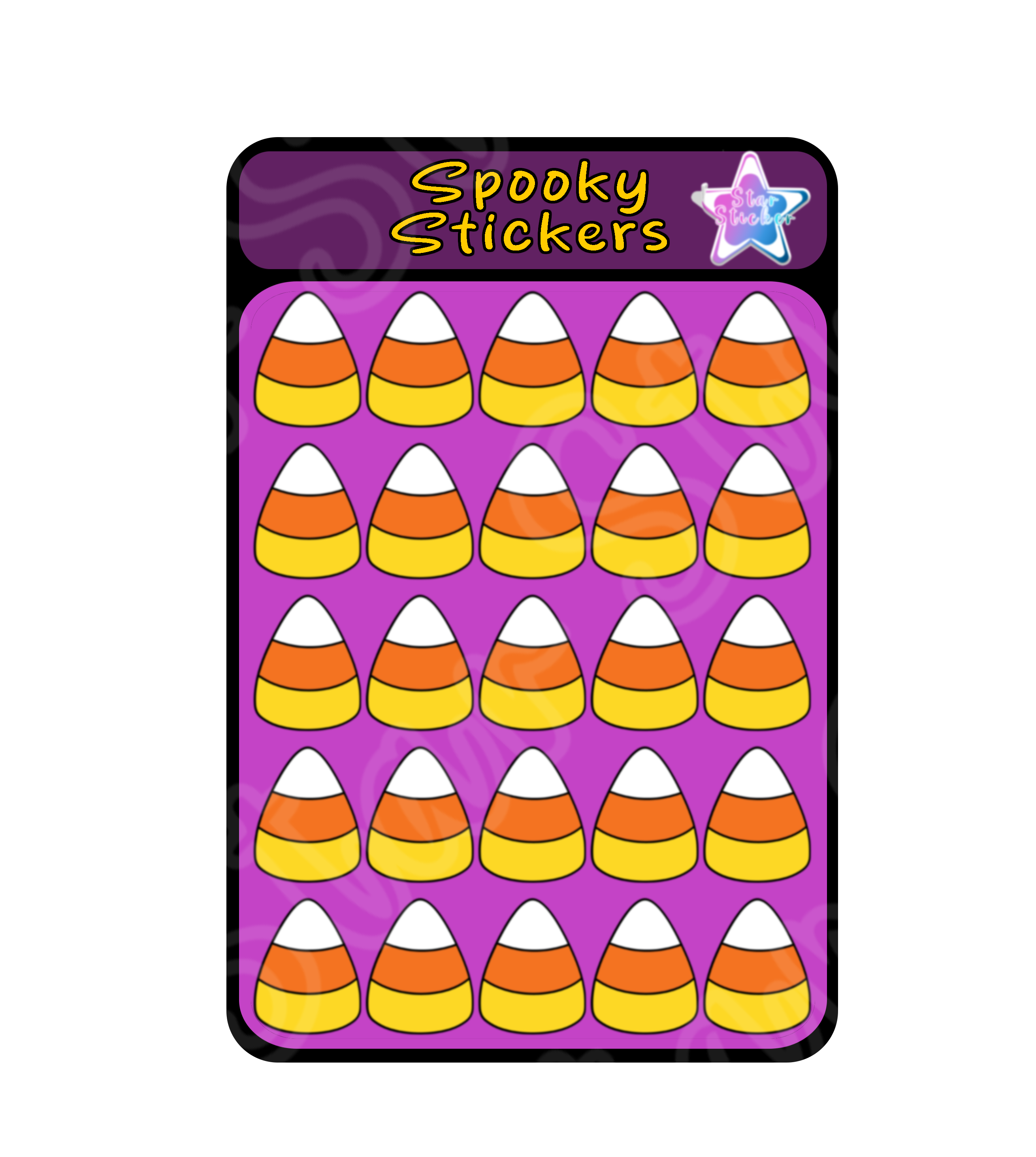 Candy Corn Sticker Sheet 3.7" x 5.5"