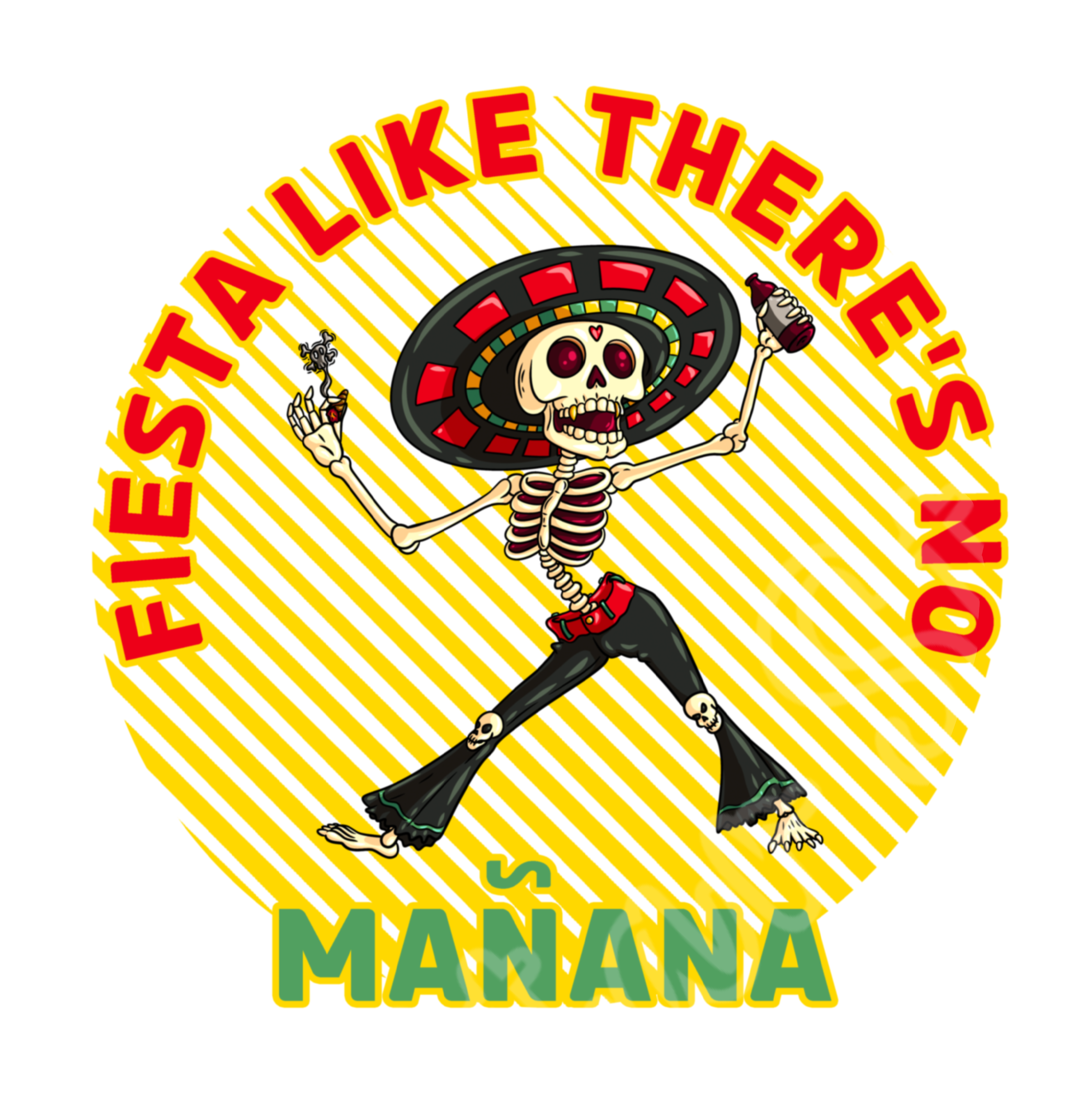 Fiesta Like There's No Tomorrow Single Sticker 2.5 x 2.5