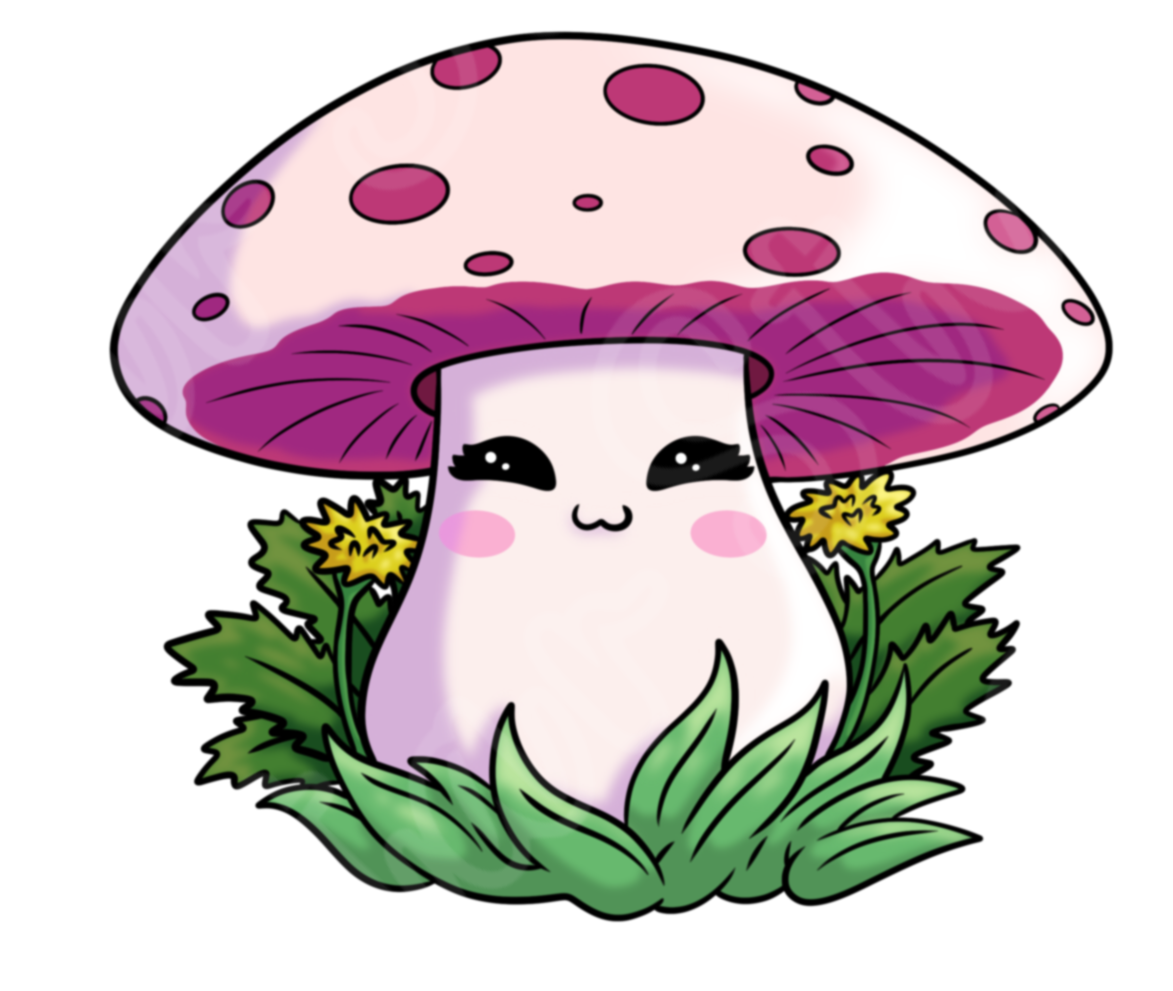 Adorable Toxic Happy Mushroom Sticker