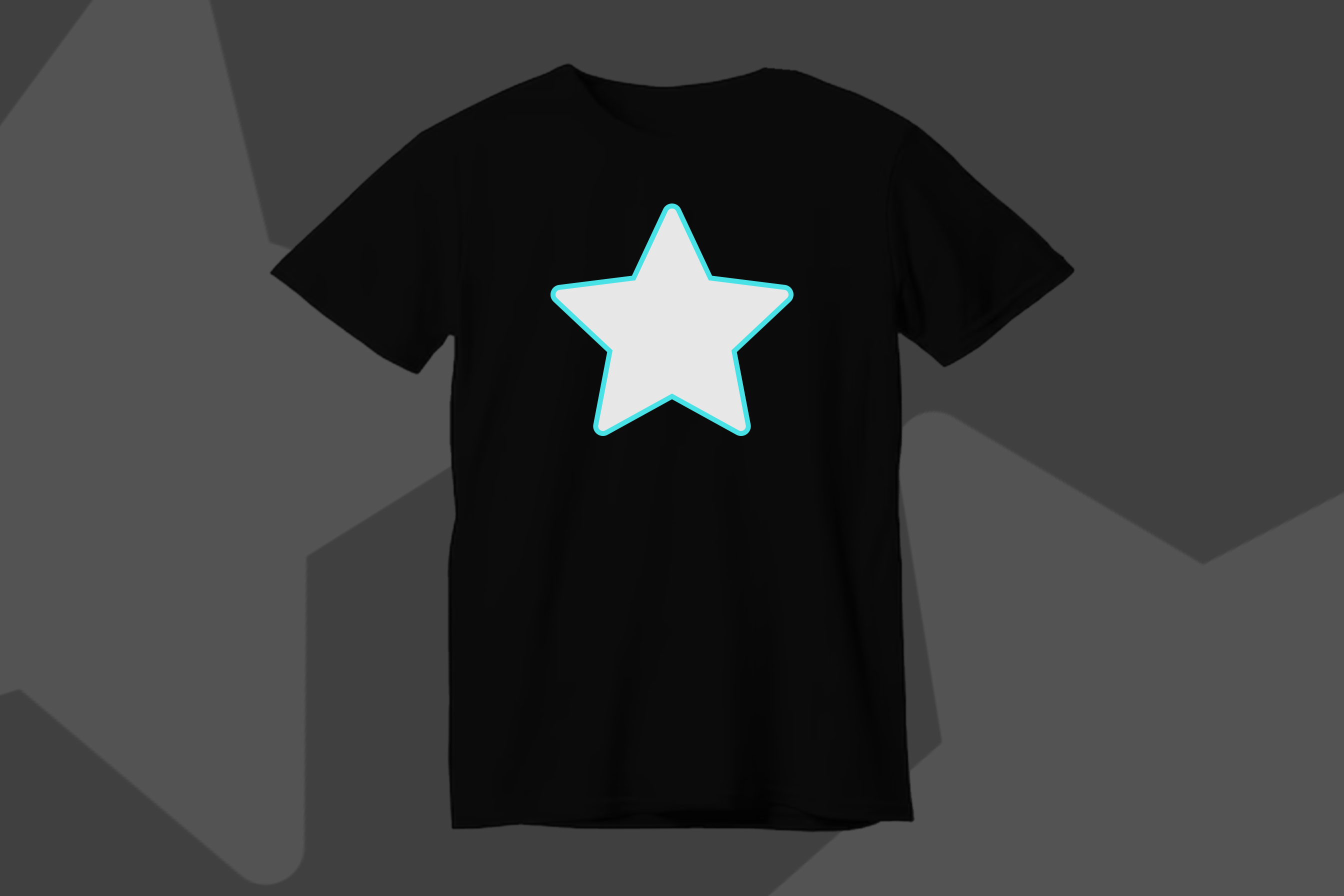 Black T-Shirt with White Star