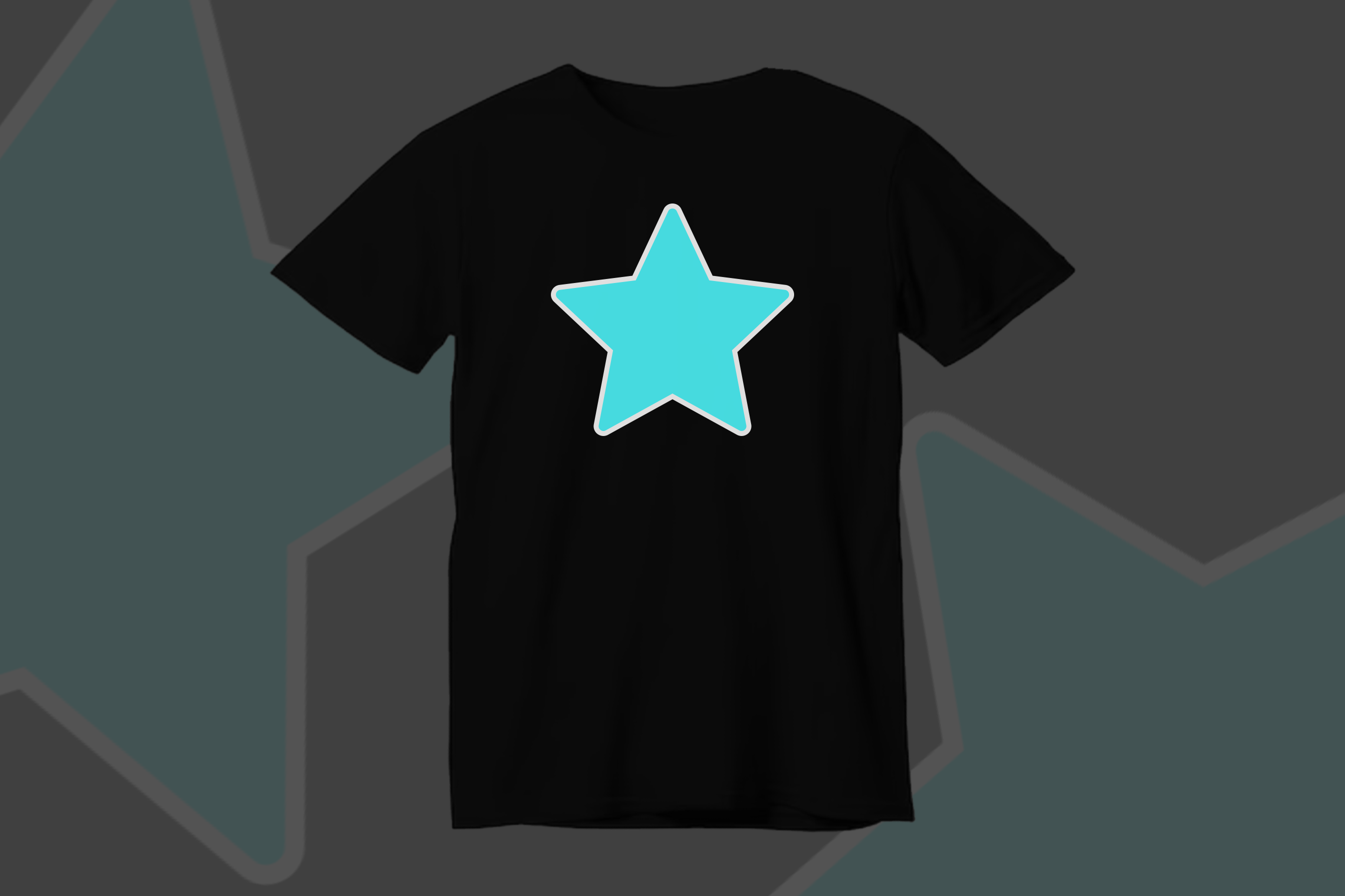 Black T-Shirt with Blue Star