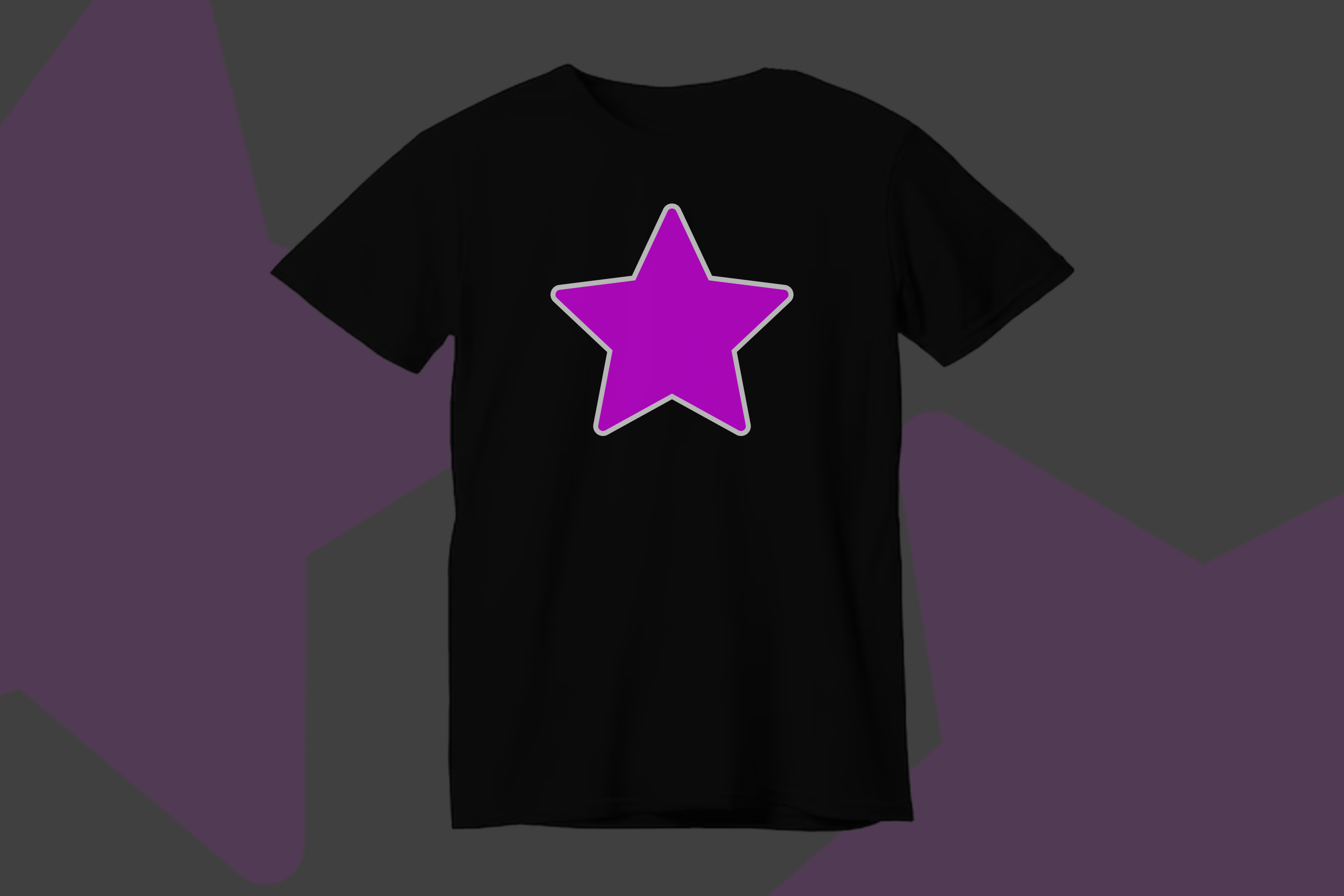 Black T-Shirt with Purple Star