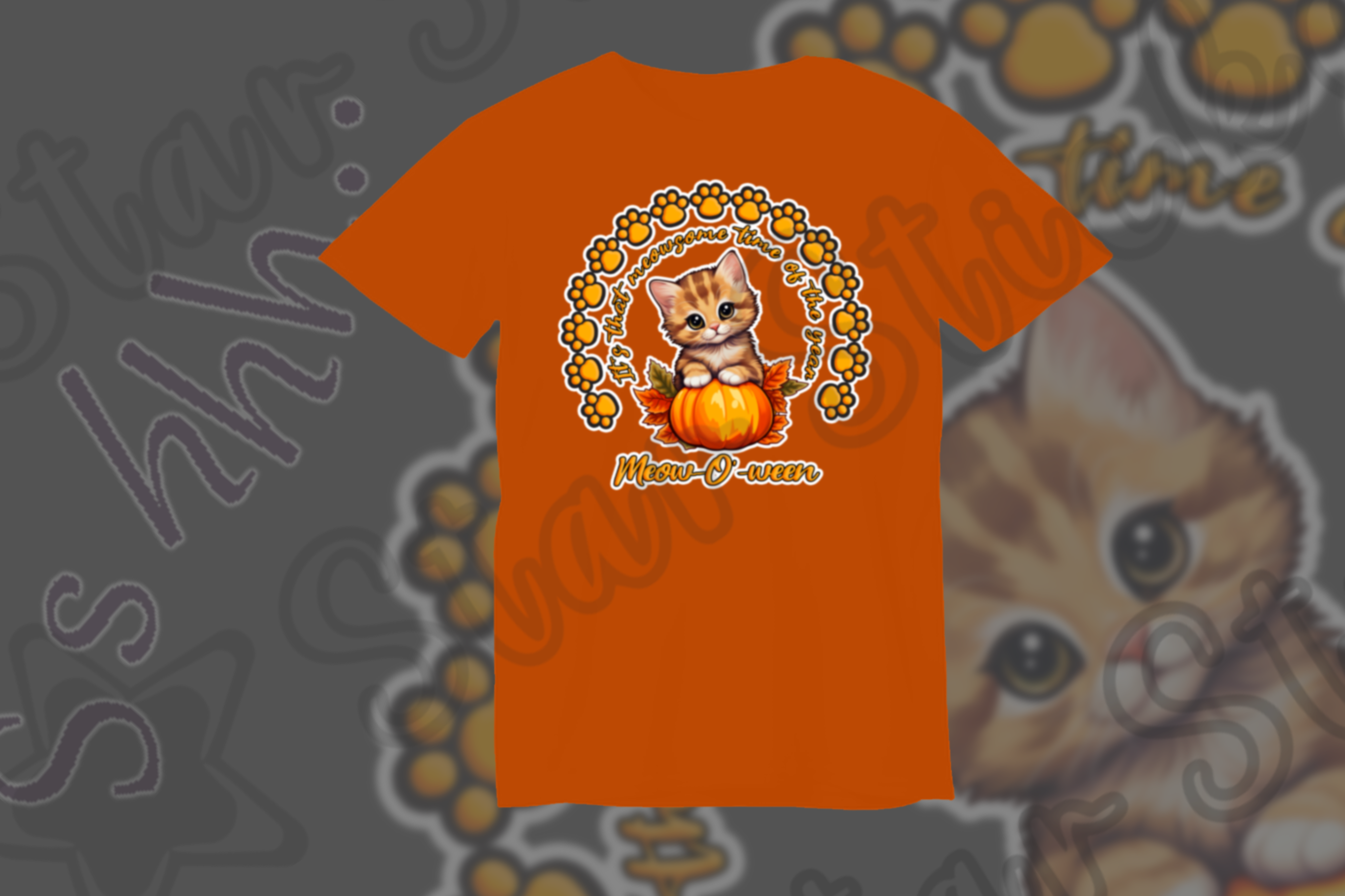 Meow O' Ween Cat Tee shirt 