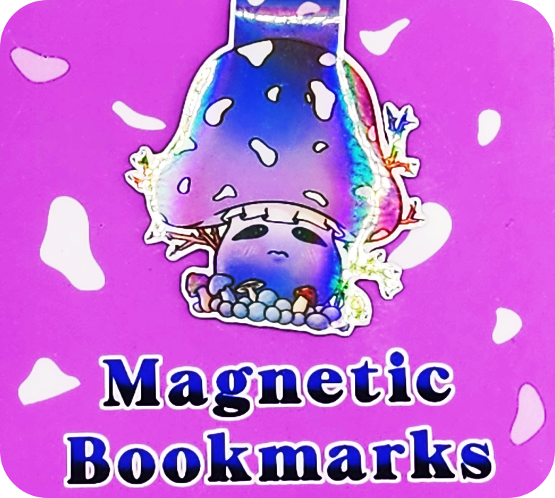 Purple Cap Magnetic Bookmarks 1.5 x 3.5 in