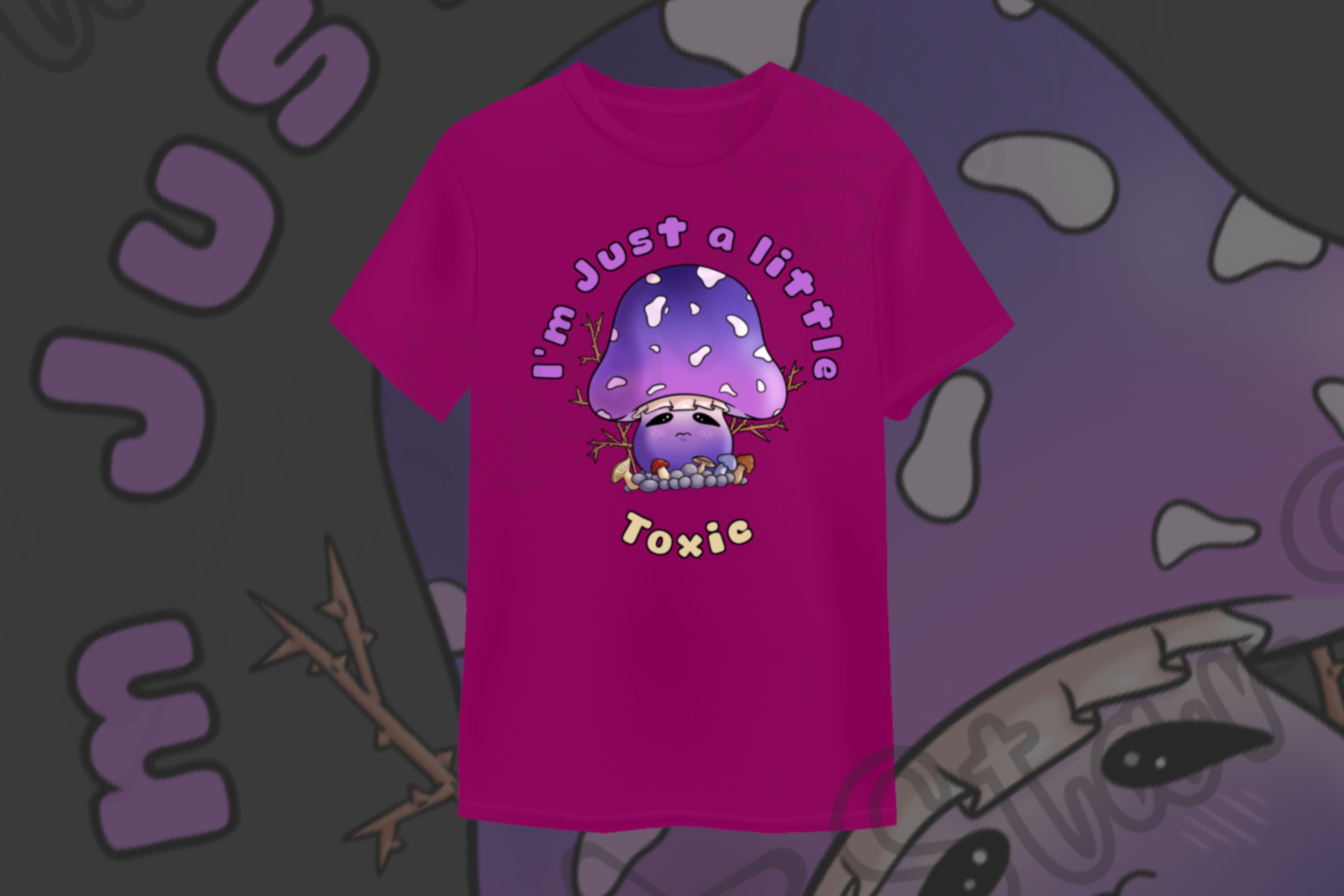 Purple Mushroom Graphic T-Shirt | I'm just a little toxic