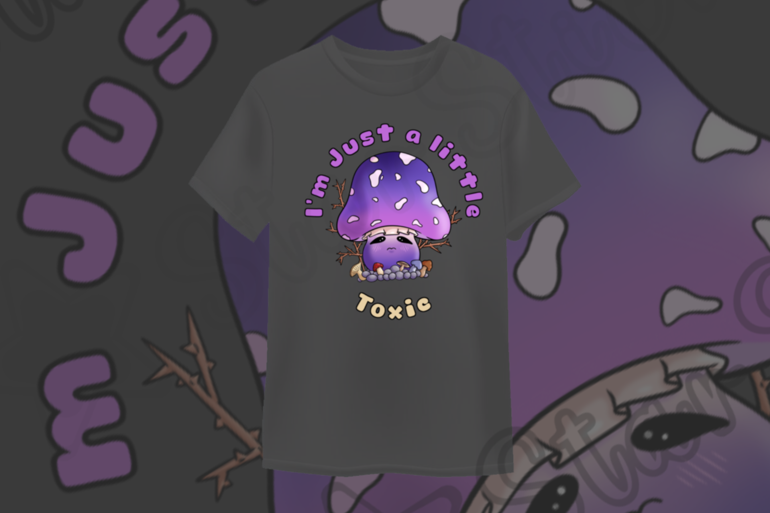 Purple Mushroom Graphic T-Shirt | I'm just a little toxic