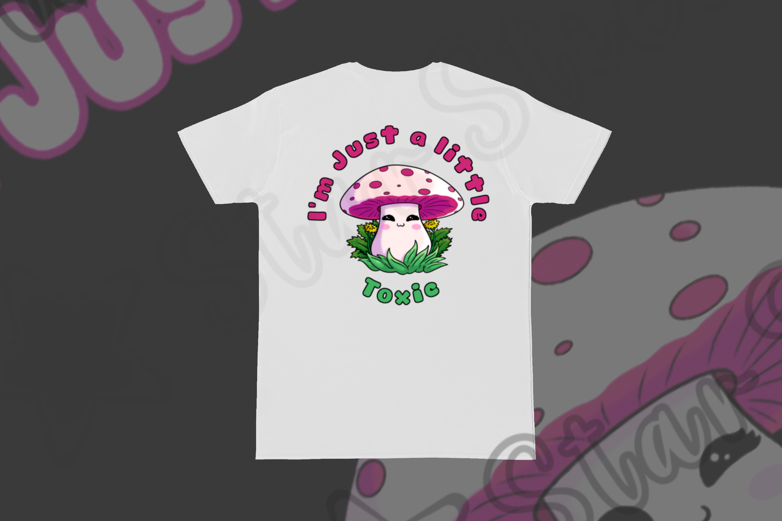 White Mushroom Graphic T-Shirt | I'm just a little toxic