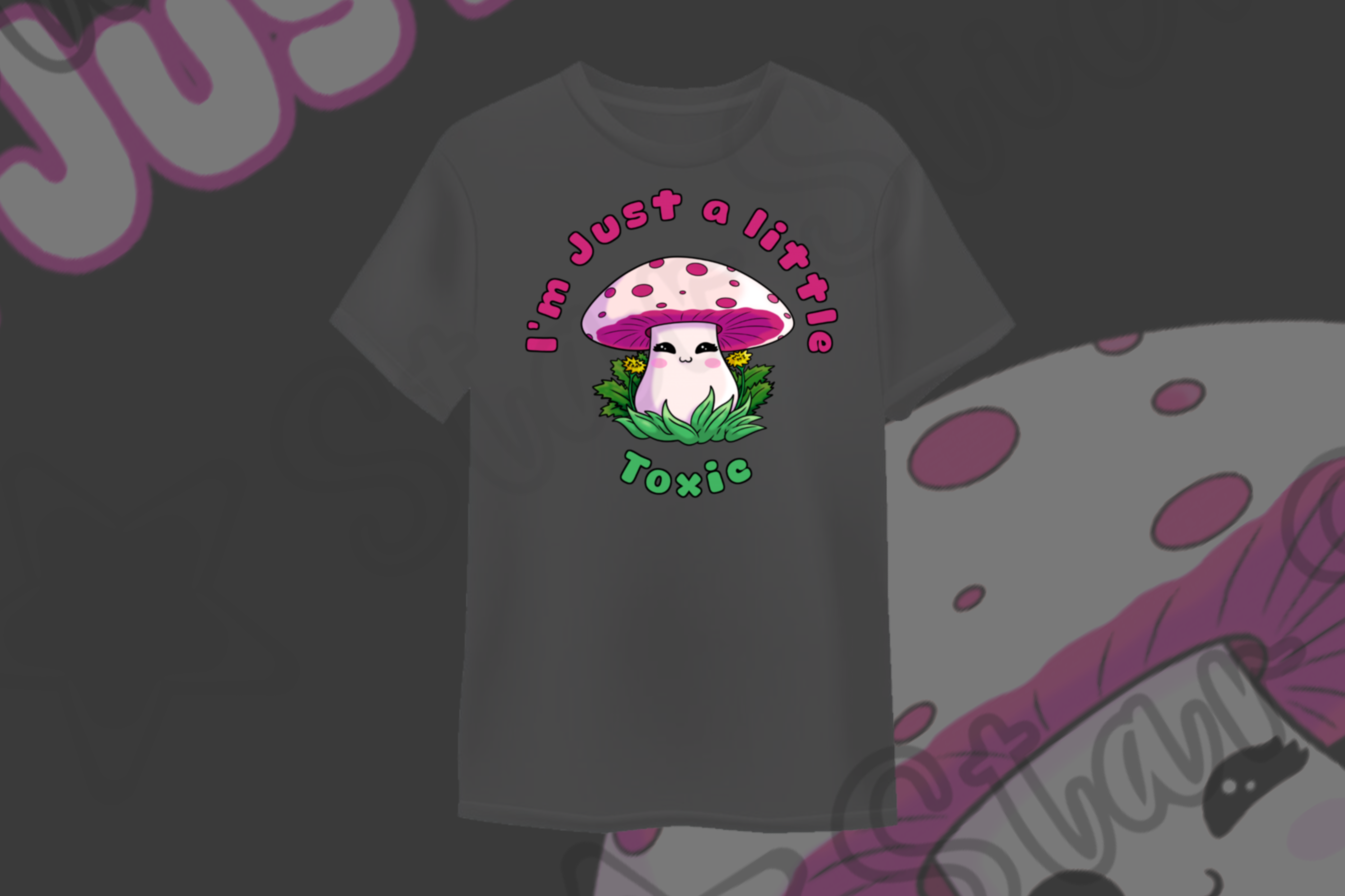 White Mushroom Graphic T-Shirt | I'm just a little toxic