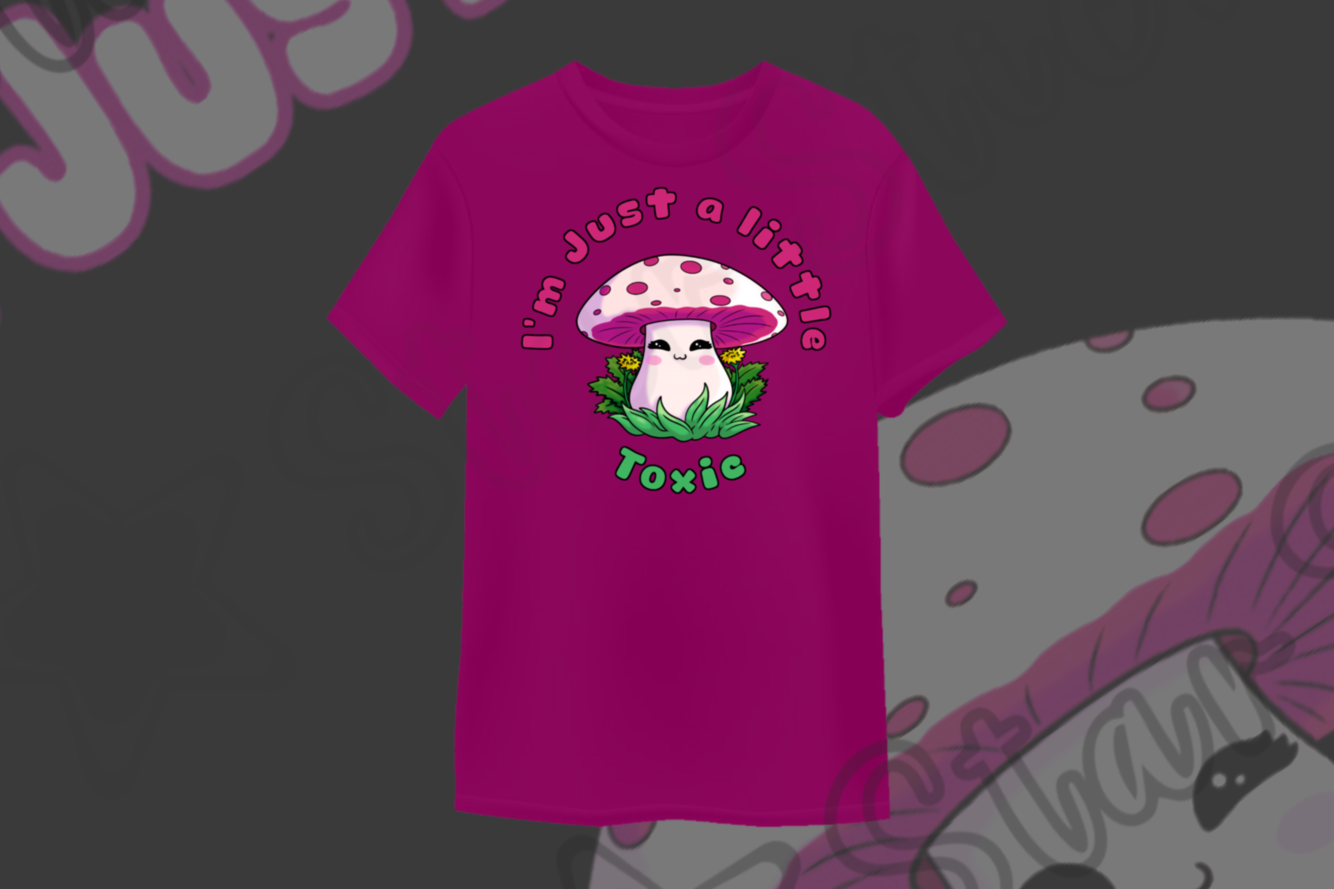 White Mushroom Graphic T-Shirt | I'm just a little toxic