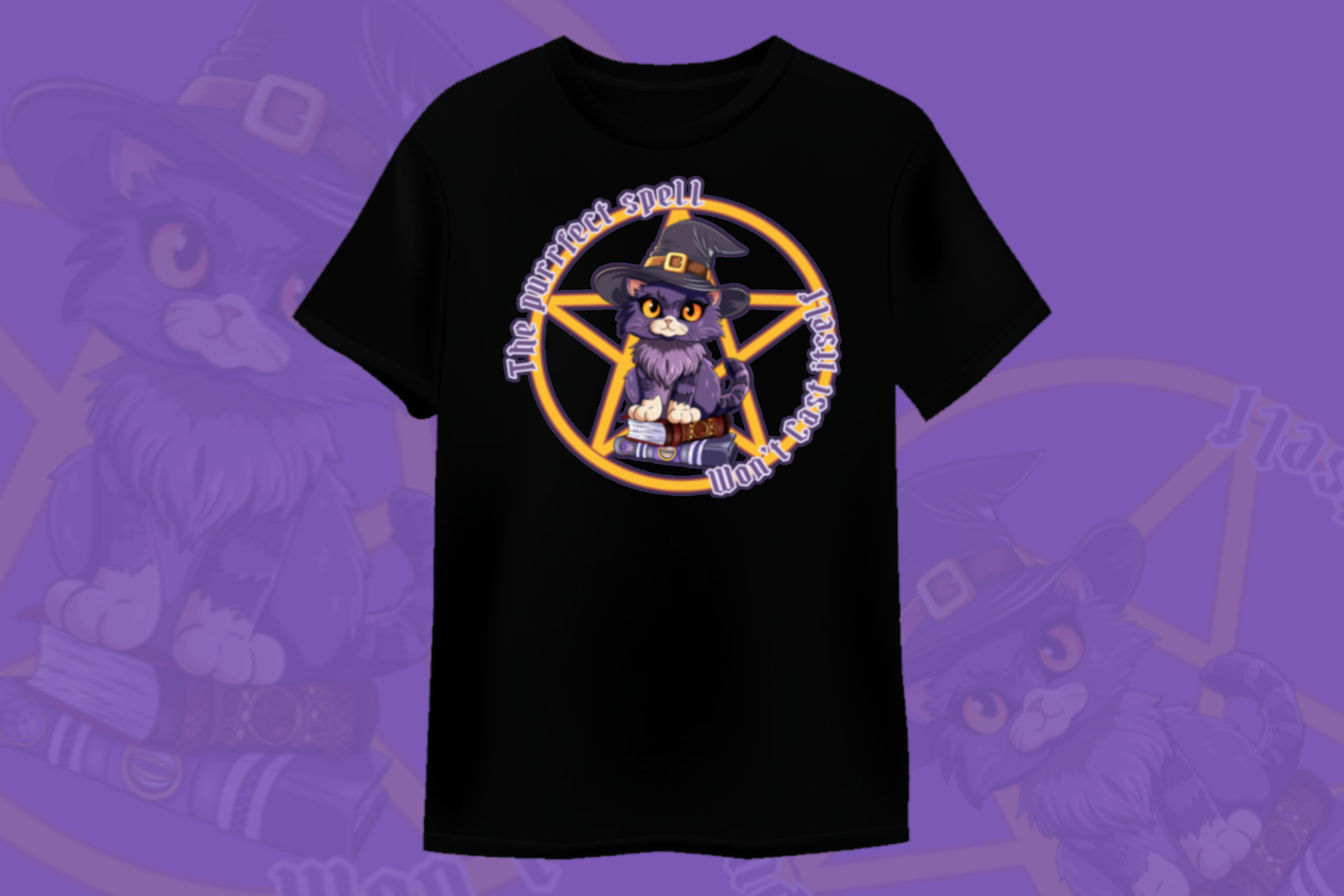 The Purrfect Spell Witch Cat T-Shirt