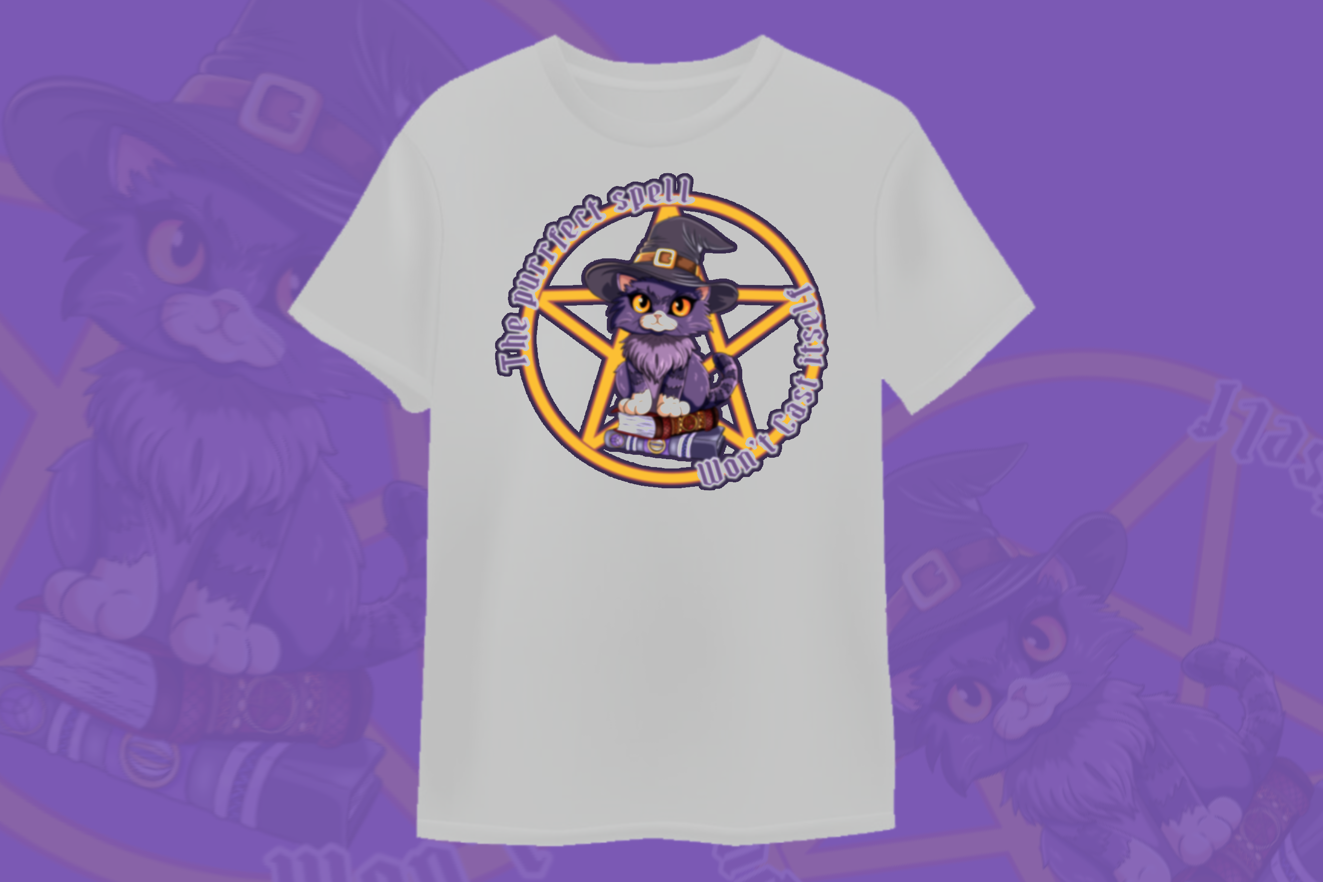 The Purrfect Spell Witch Cat T-Shirt