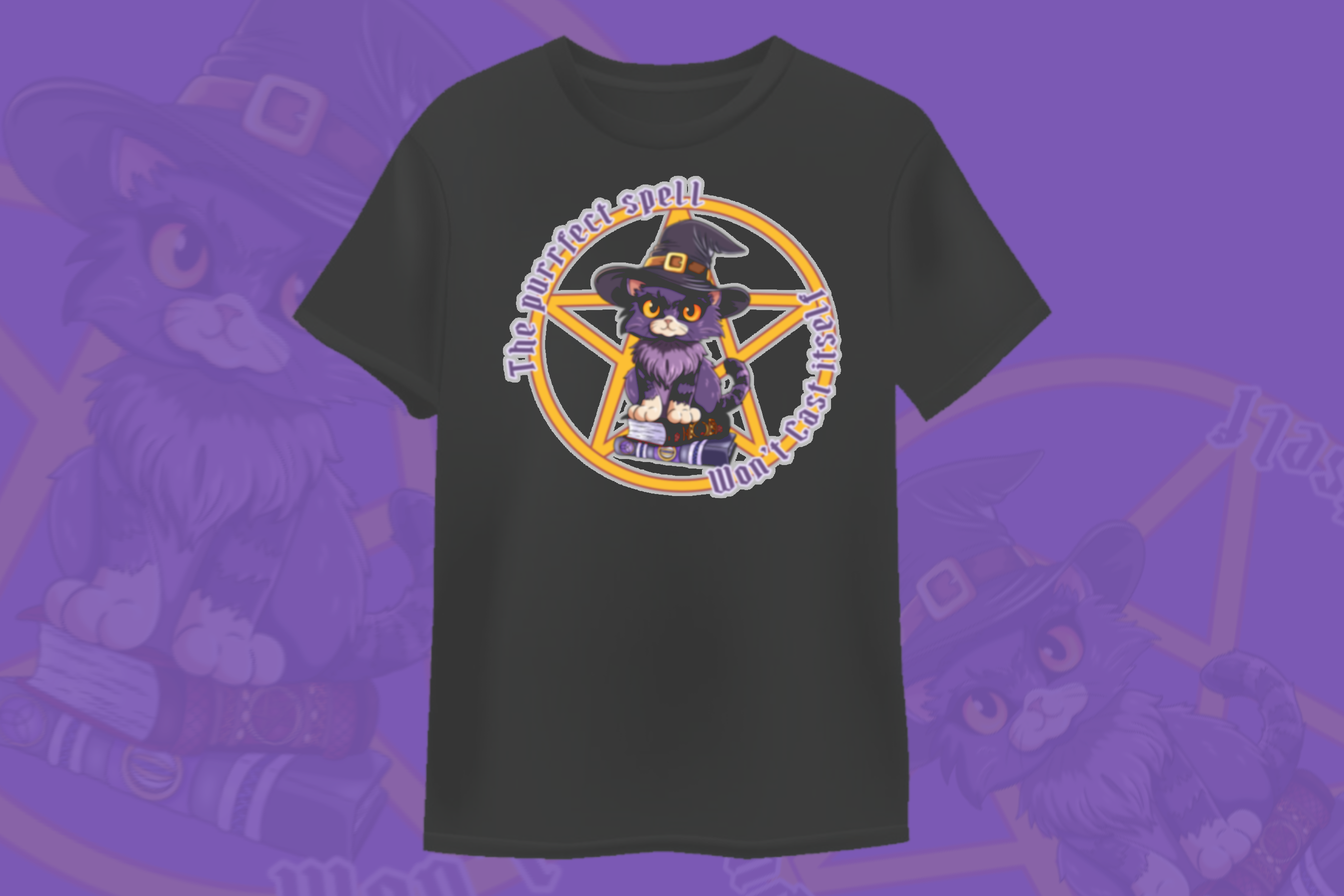 The Purrfect Spell Witch Cat T-Shirt