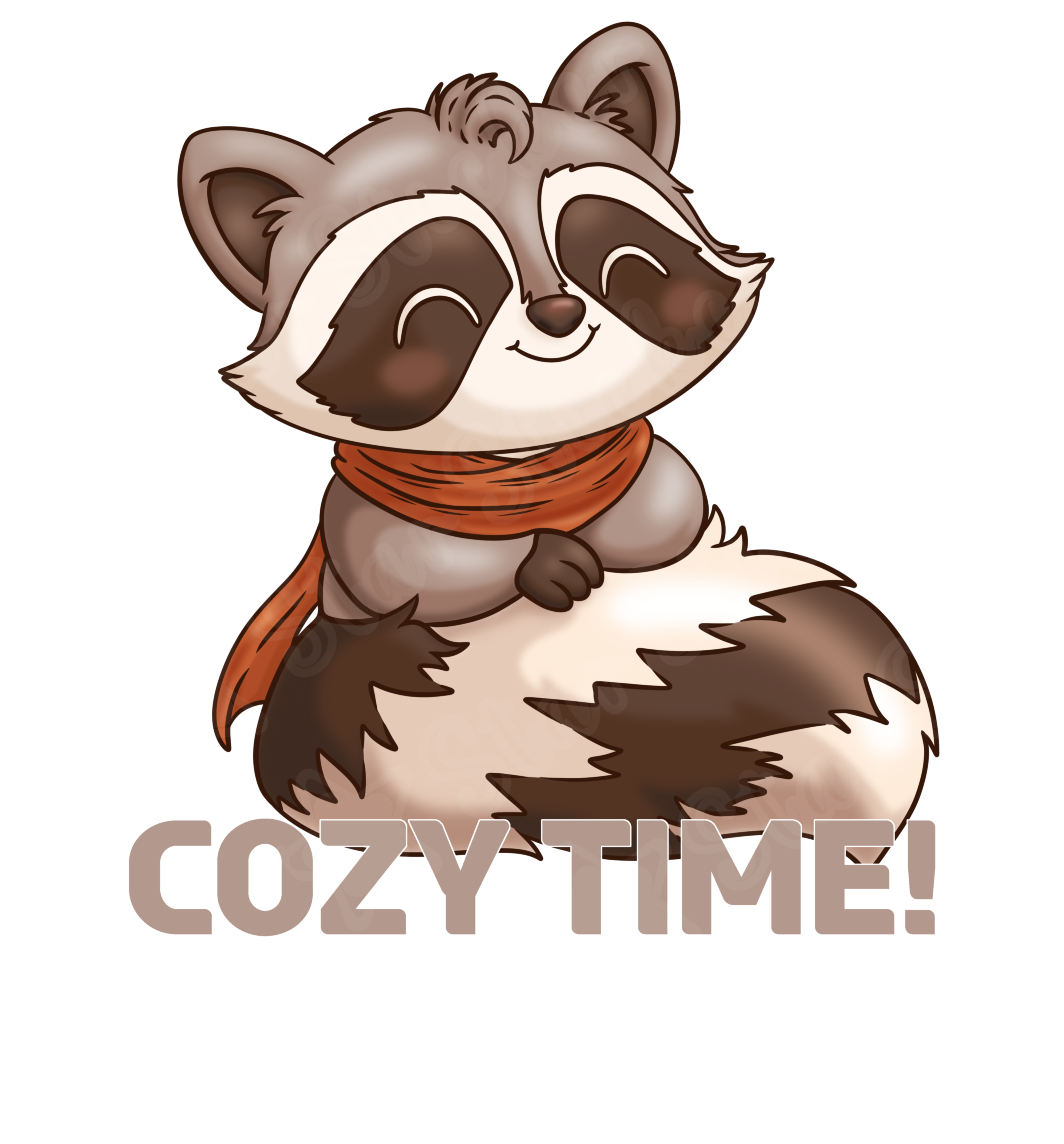 Cozy Time Raccoon Sticker