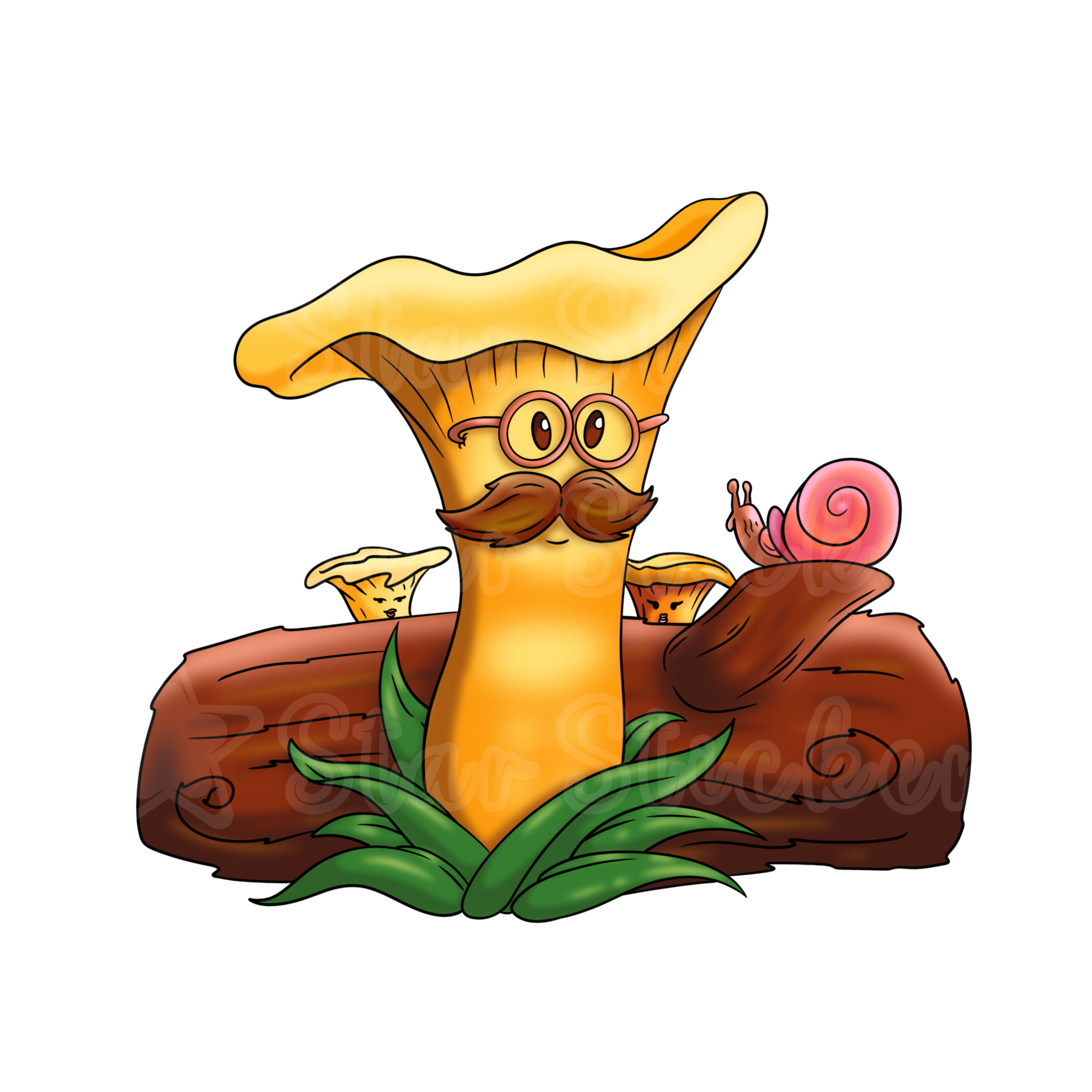 Old Man Chanterelle Mushroom Sticker