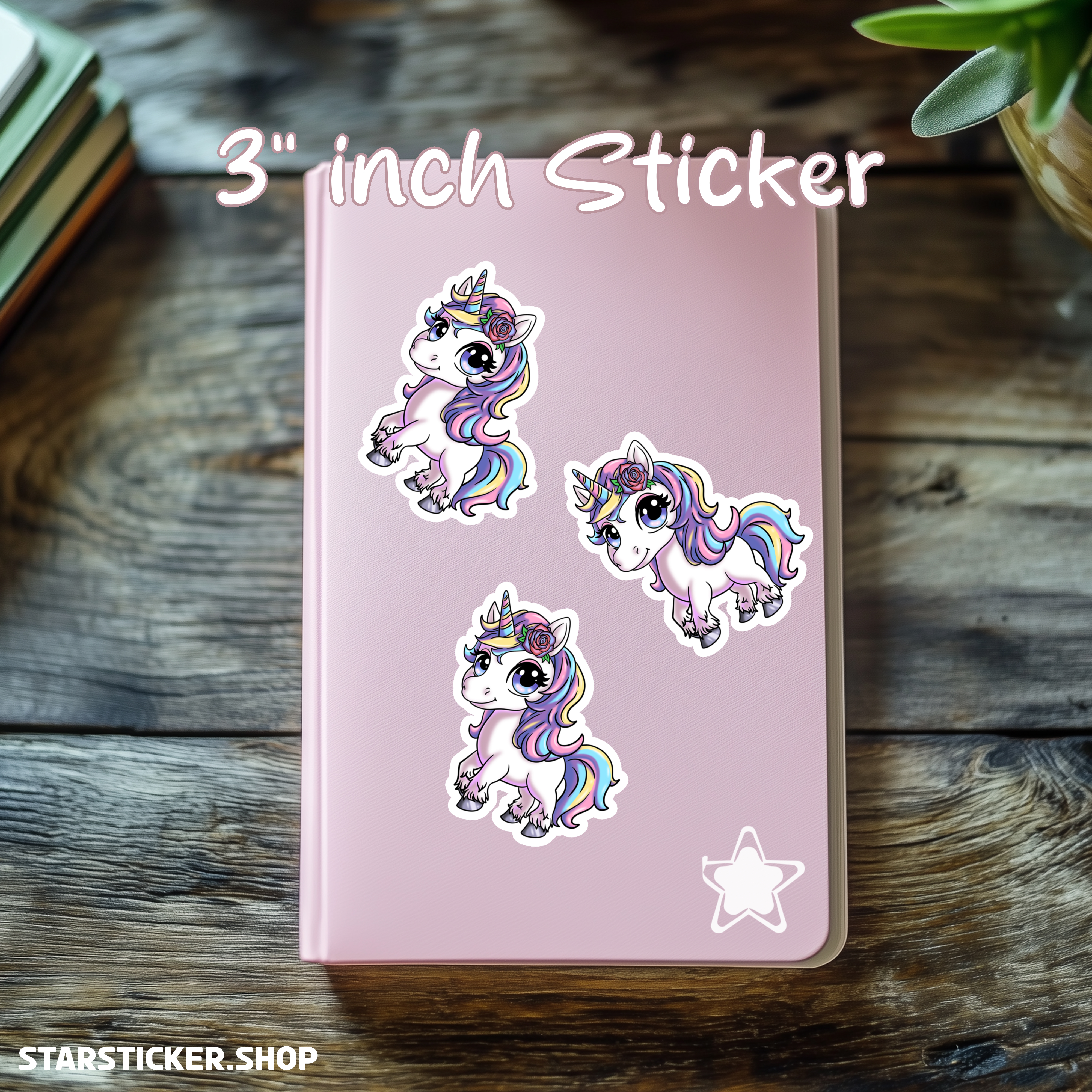 Rainbow Rose Unicorn Sticker