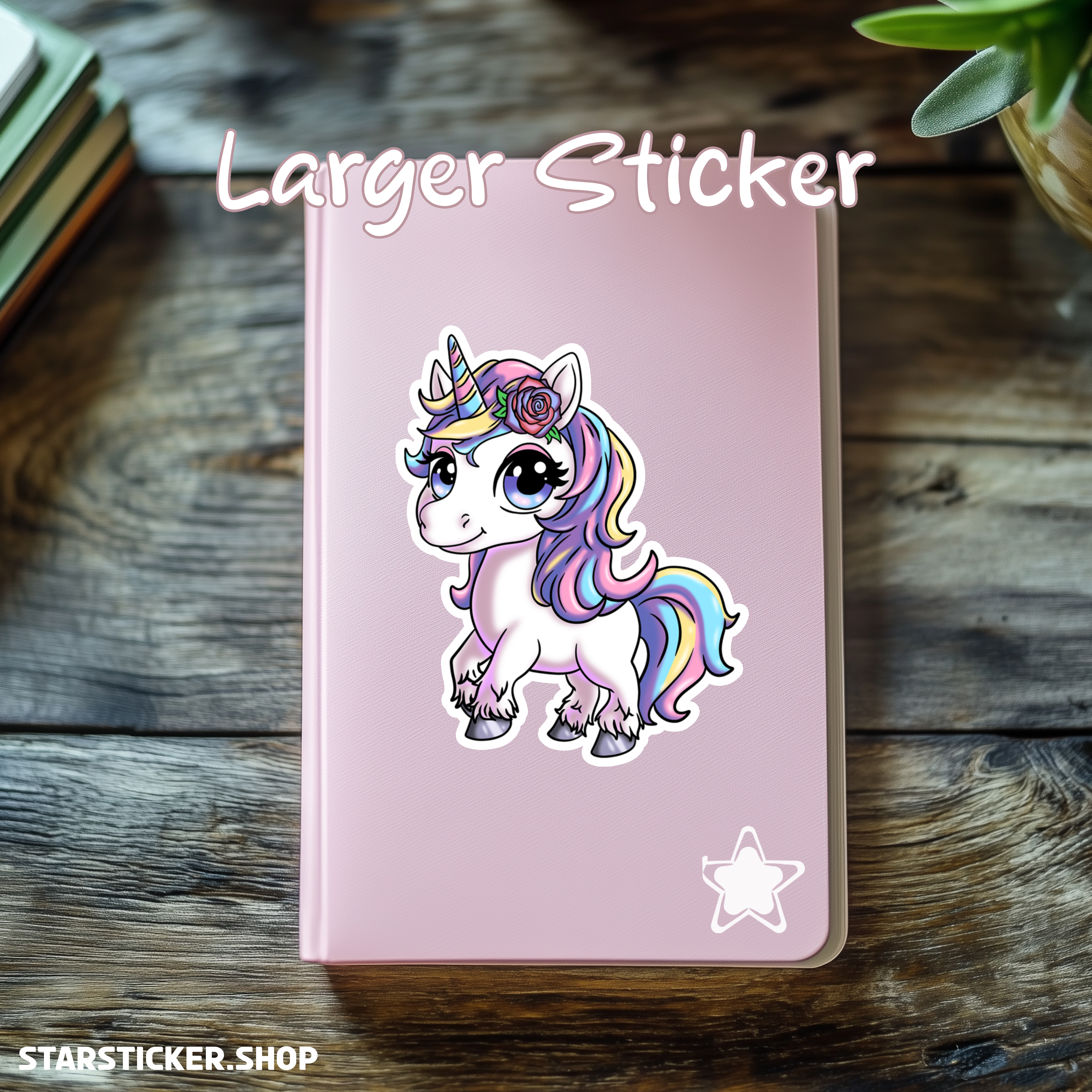 Rainbow Rose Unicorn Sticker
