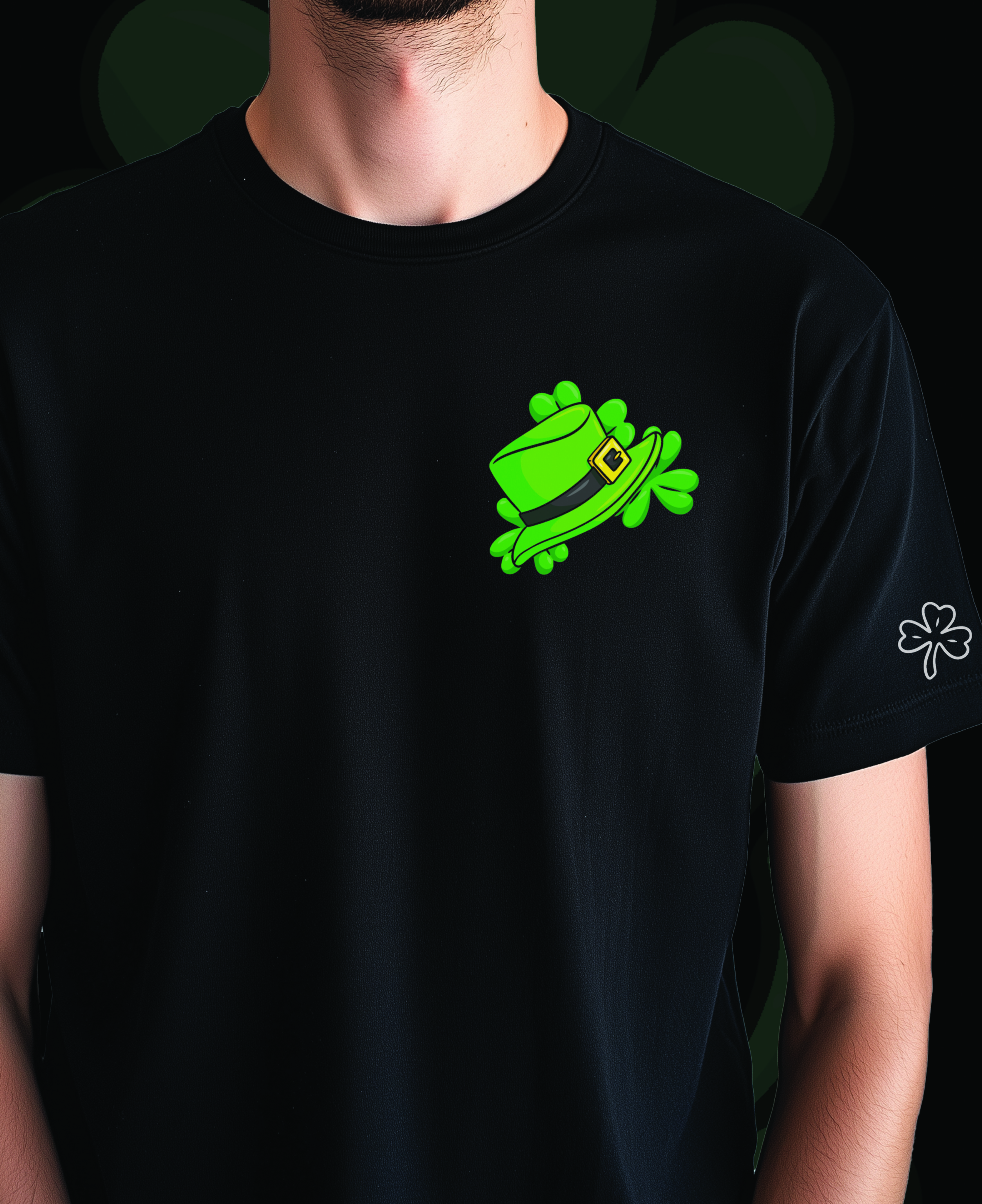 Clover Day T-Shirt Cotton Black Shirt Crewneck