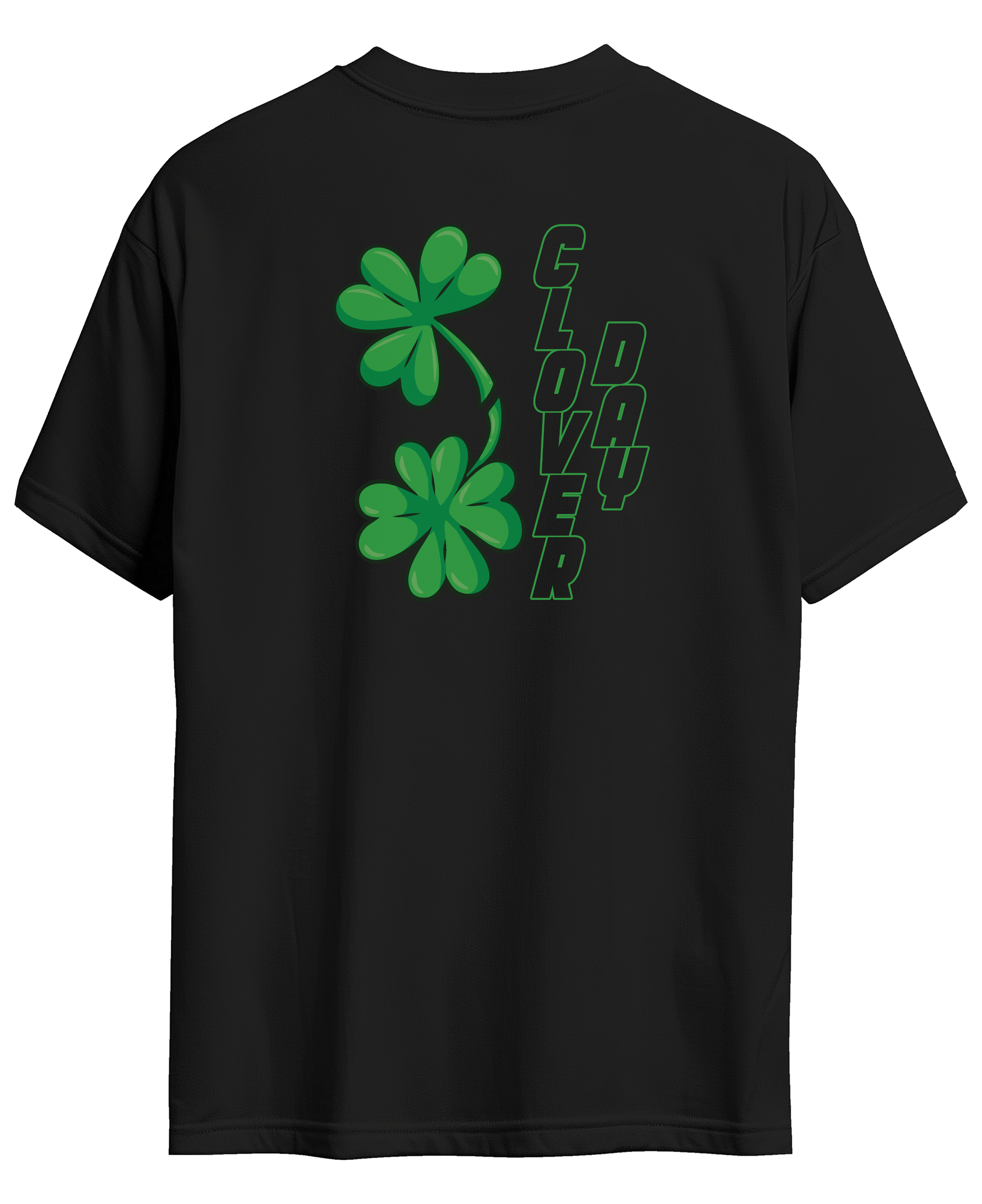 Clover Day T-Shirt Cotton Black Shirt Crewneck