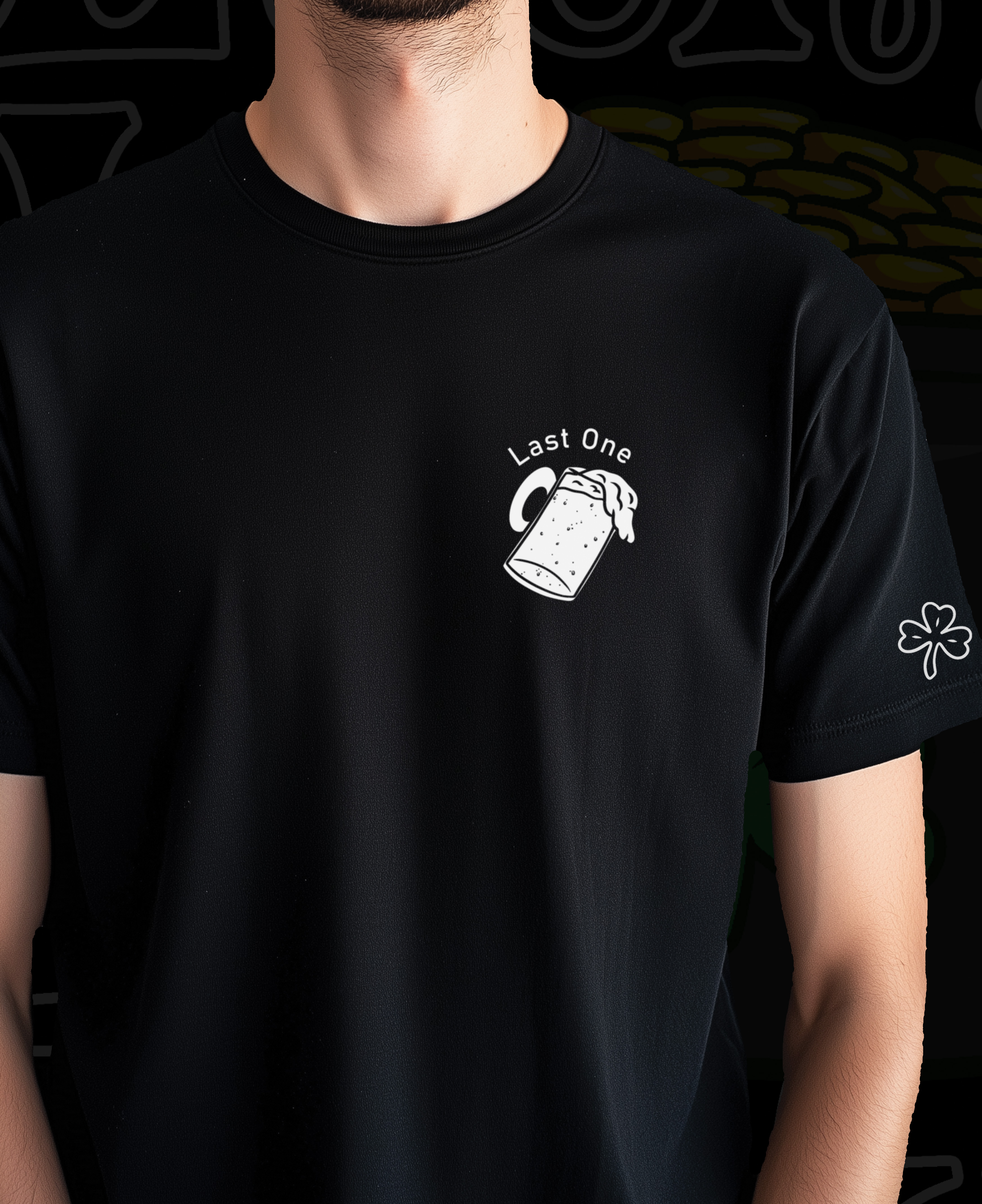 One Last Beer Graphic Cotton T Shirt Black Crewneck Party & Streetwear 