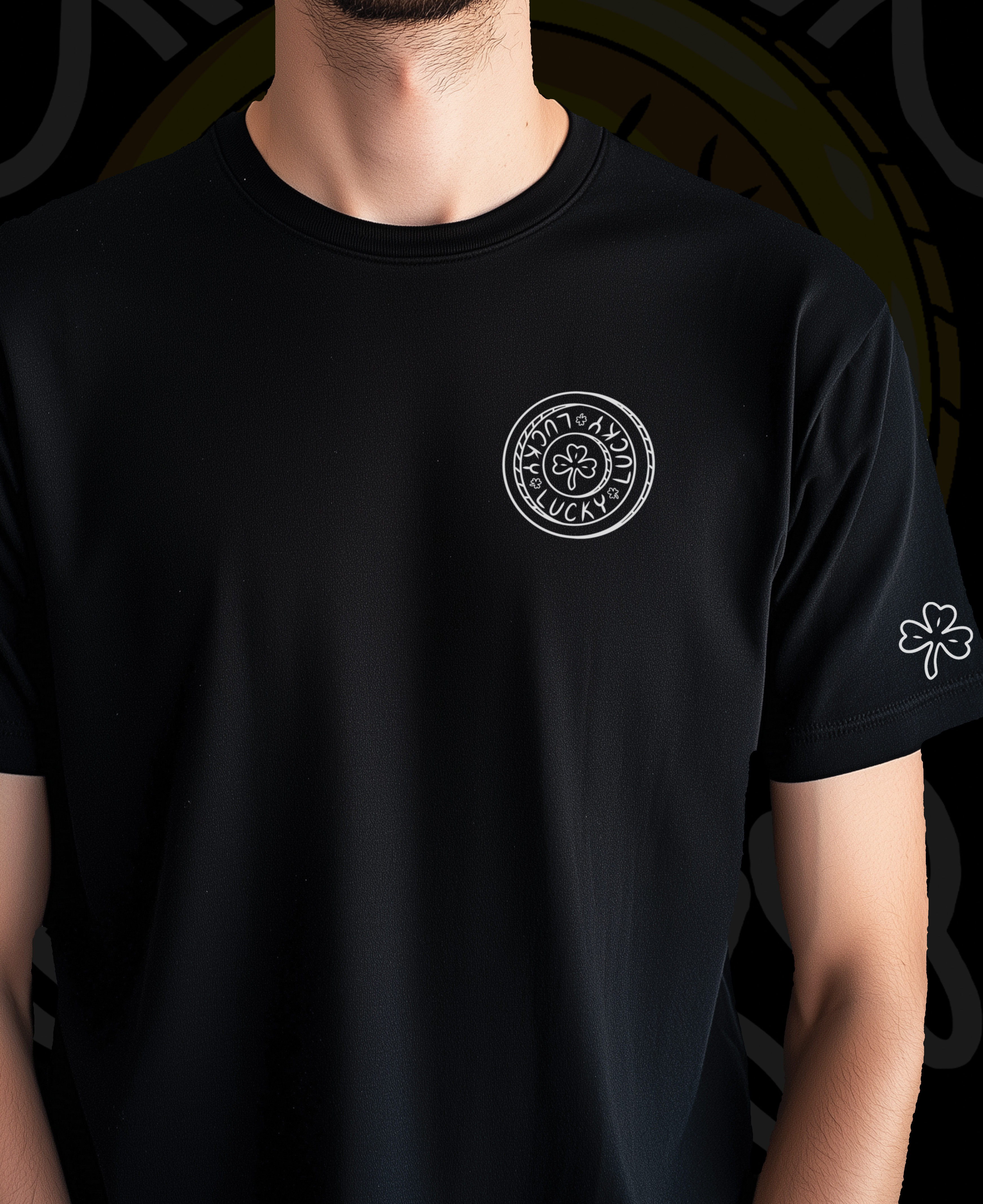 Lucky Coin Graphic Black T Shirt Holiday Saint Patrick's Day Cotton Streetwear & Party
