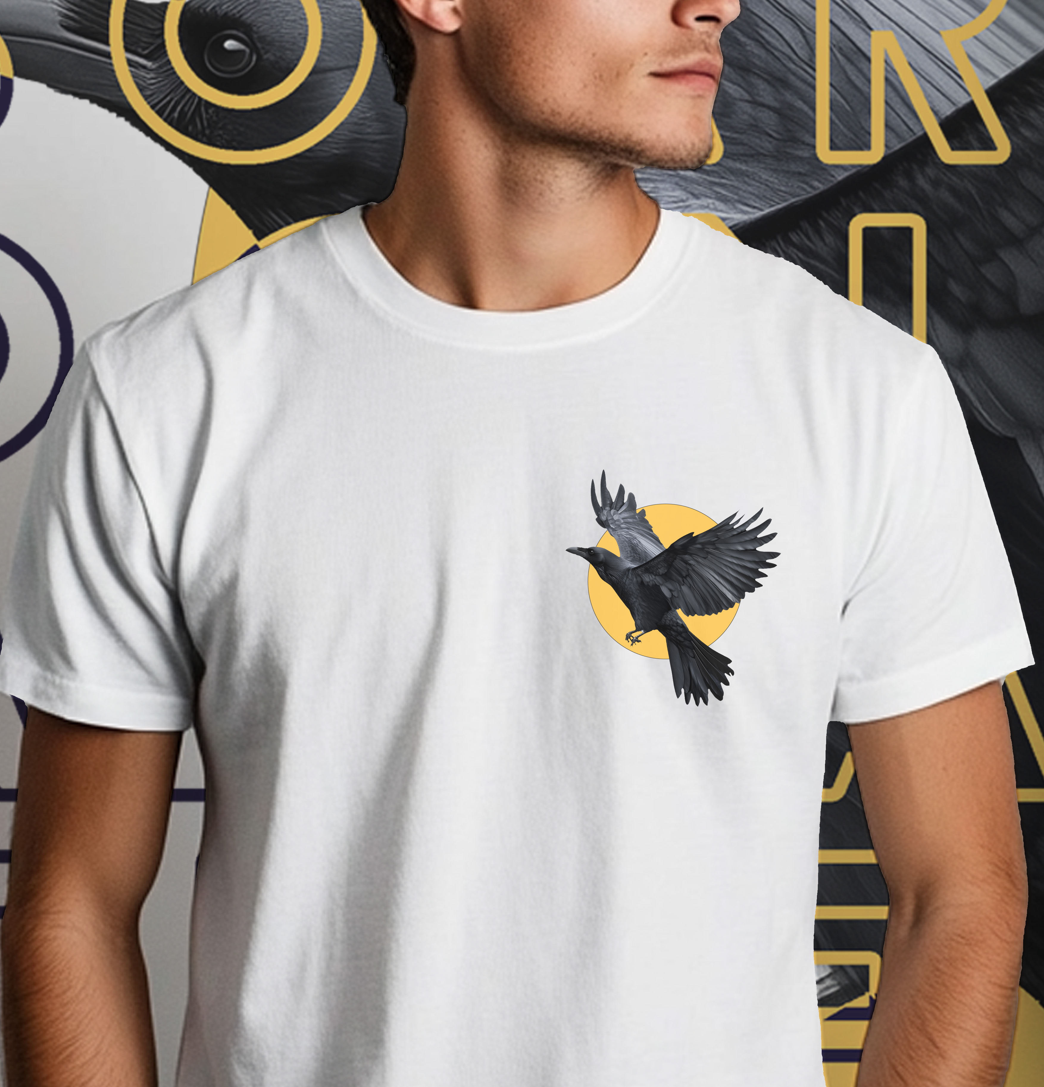 Soar High Don't Be Afraid Of The Sun Raven Crow T shirt Streetwear 