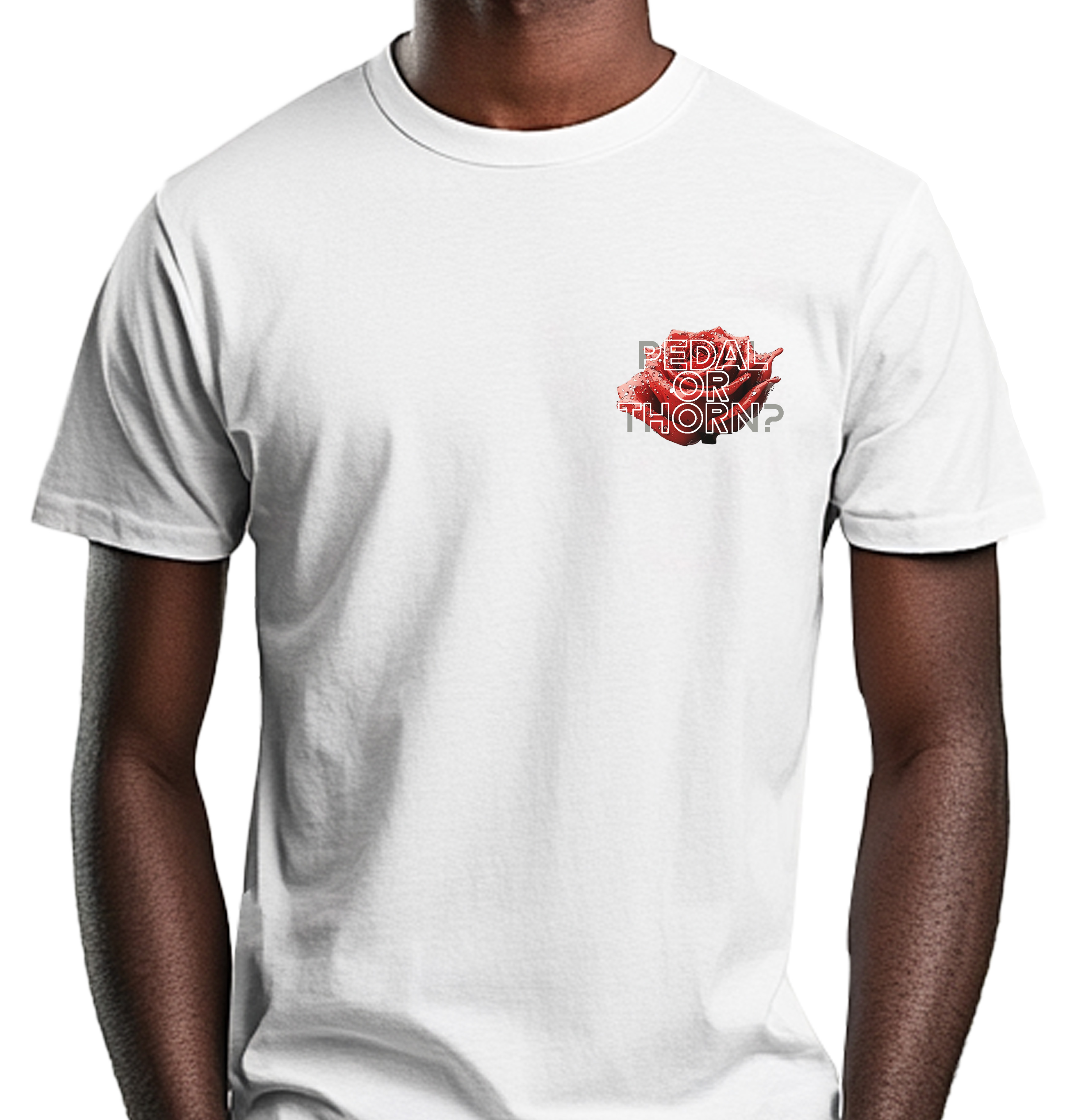 Rose or Thorn Your Choice Streetwear or Casual Wear Graphic White T-Shirt
