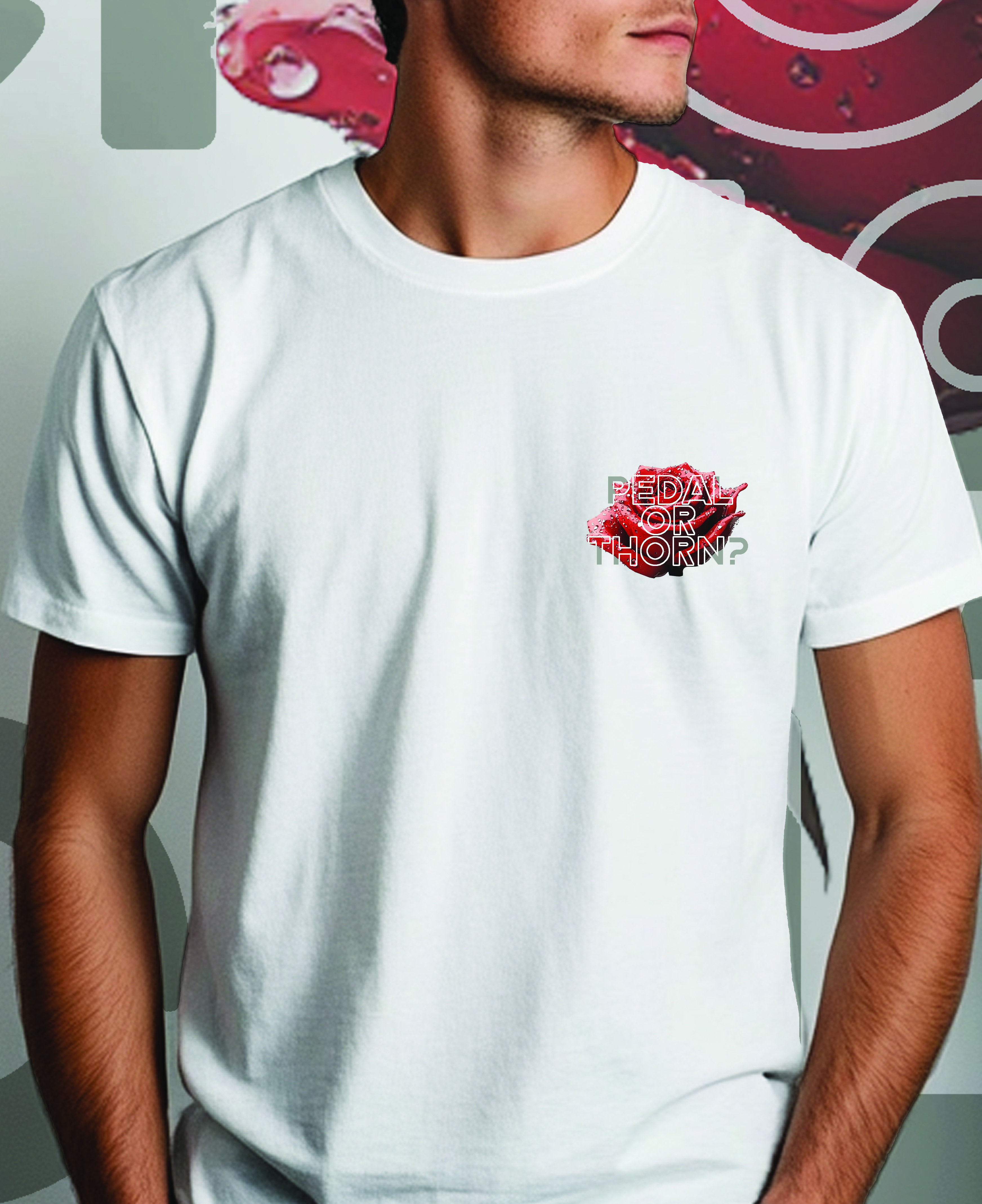 Rose or Thorn Your Choice Streetwear or Casual Wear Graphic White T-Shirt