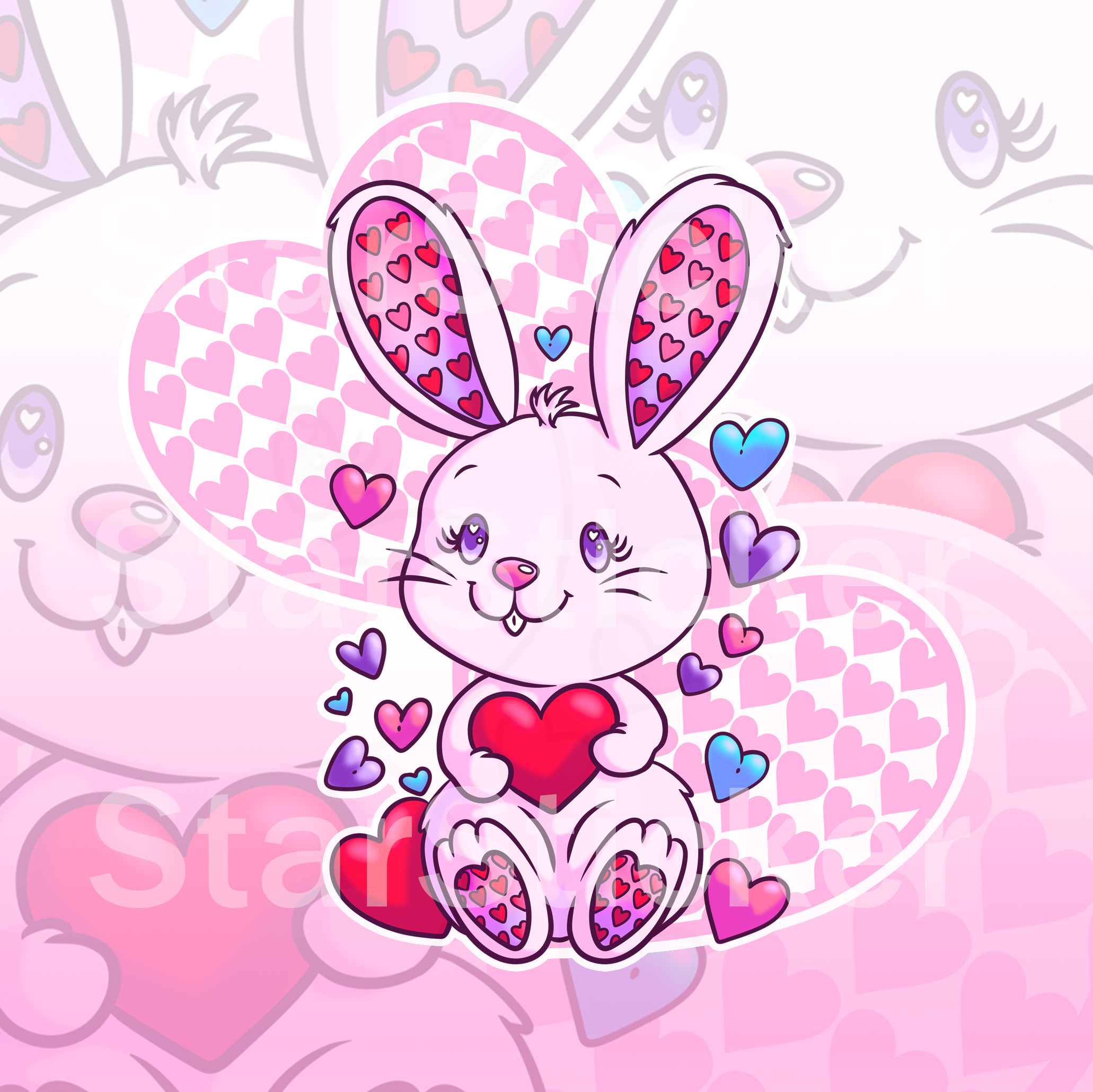 Love Critters Bunny Sticker