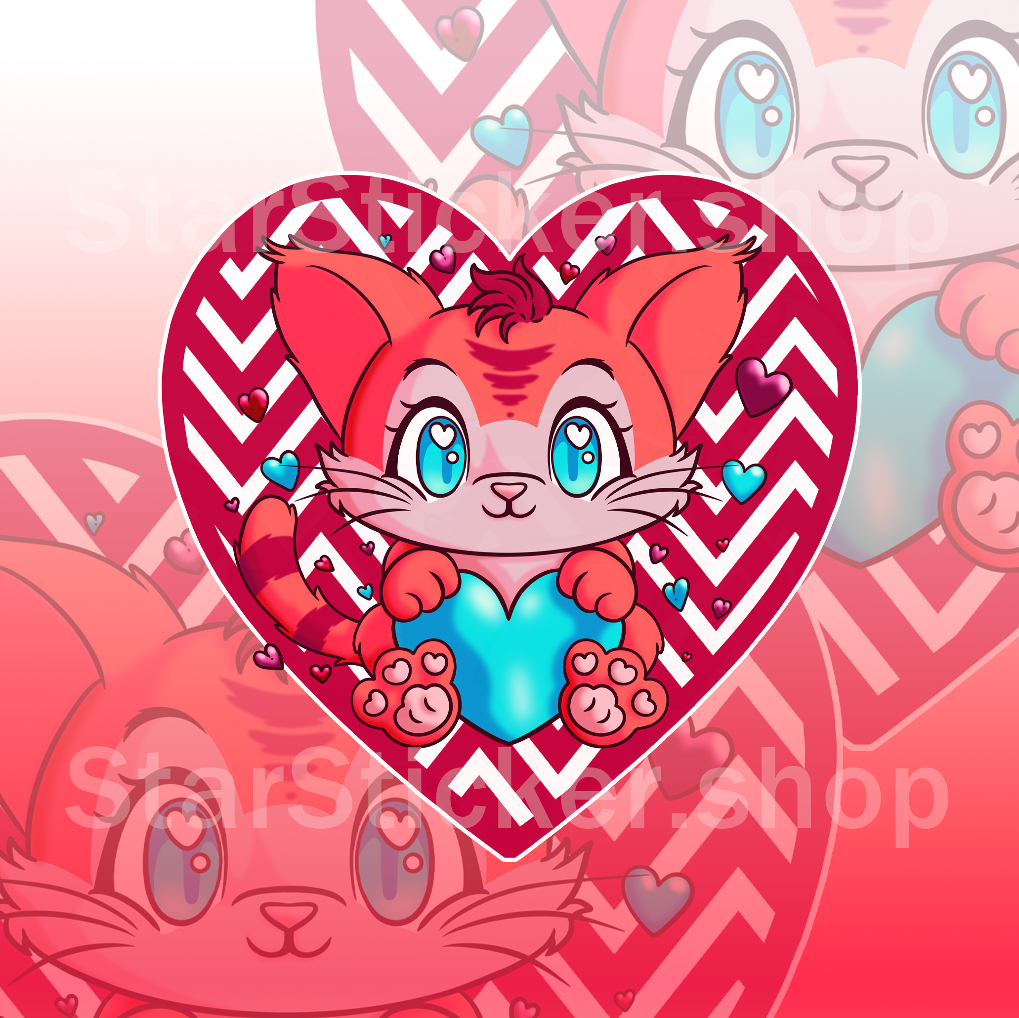 Love Critters Cat Sticker