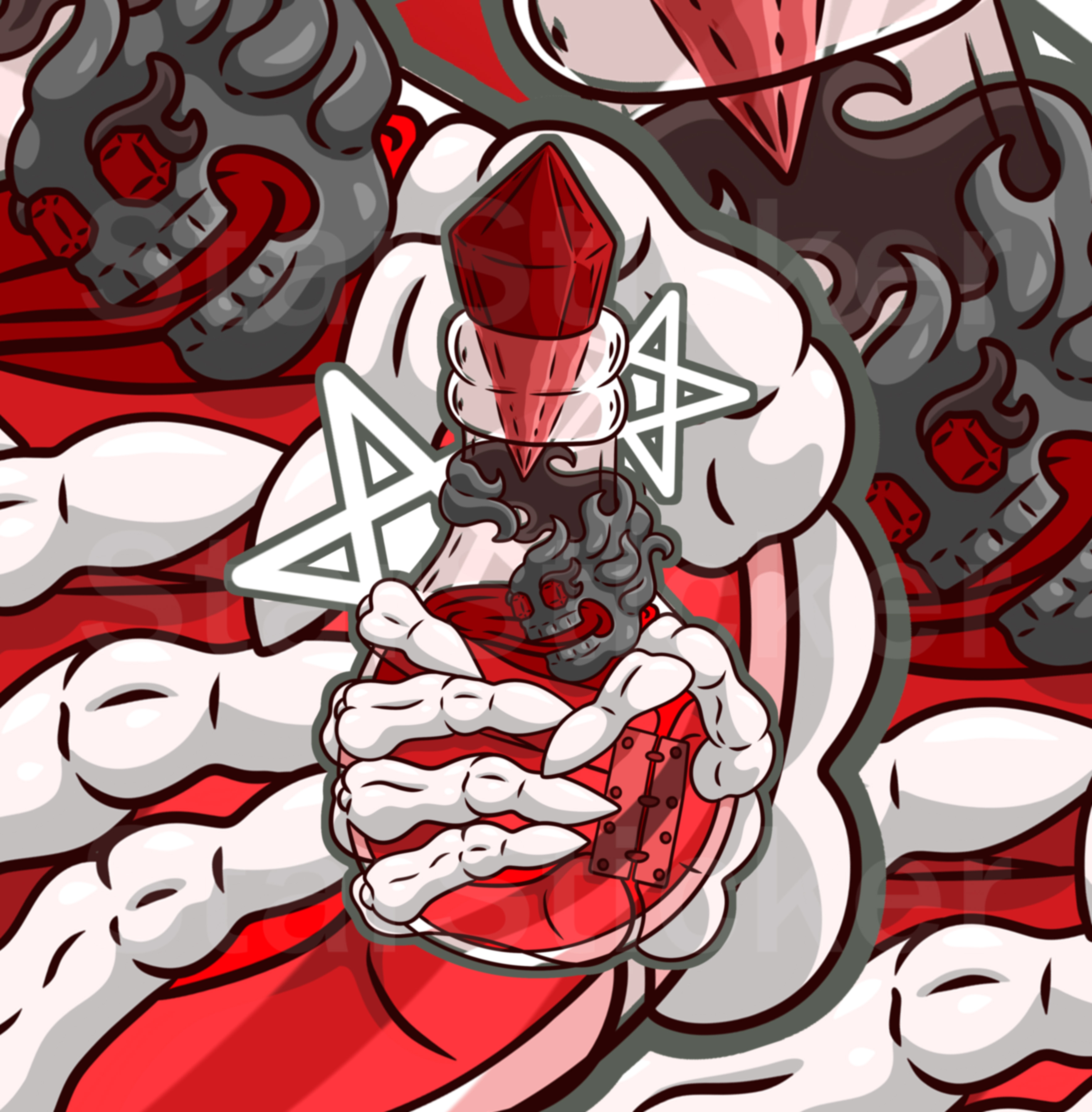 Red Skull Hand Potion Elixer Sticker