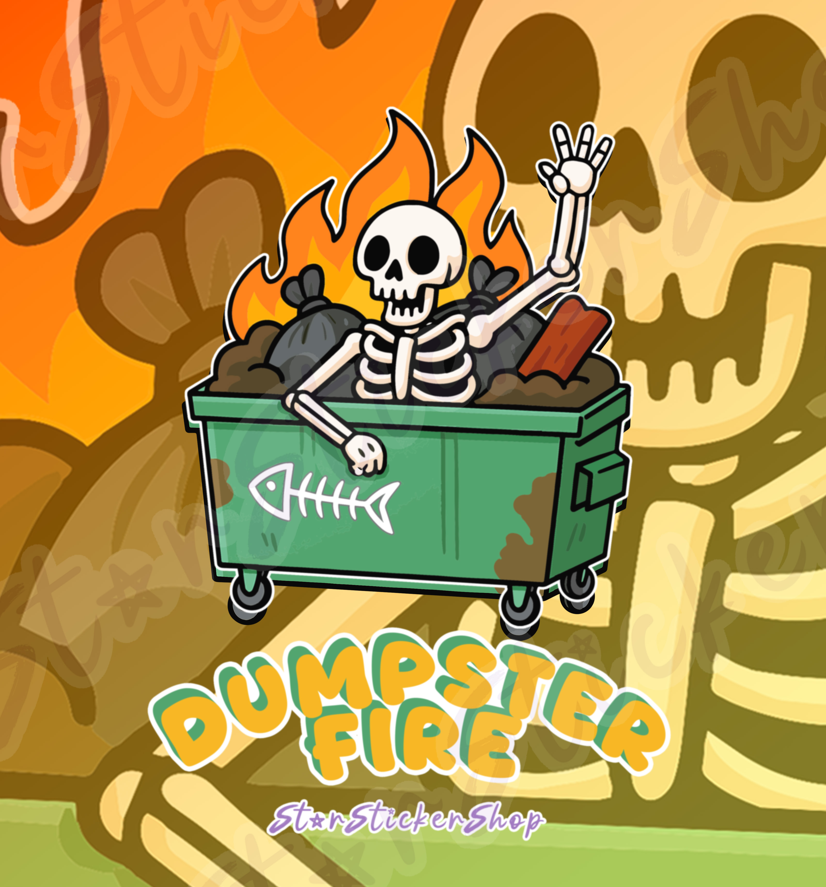 "Everything's Fine!" Dumpster Fire Sticker