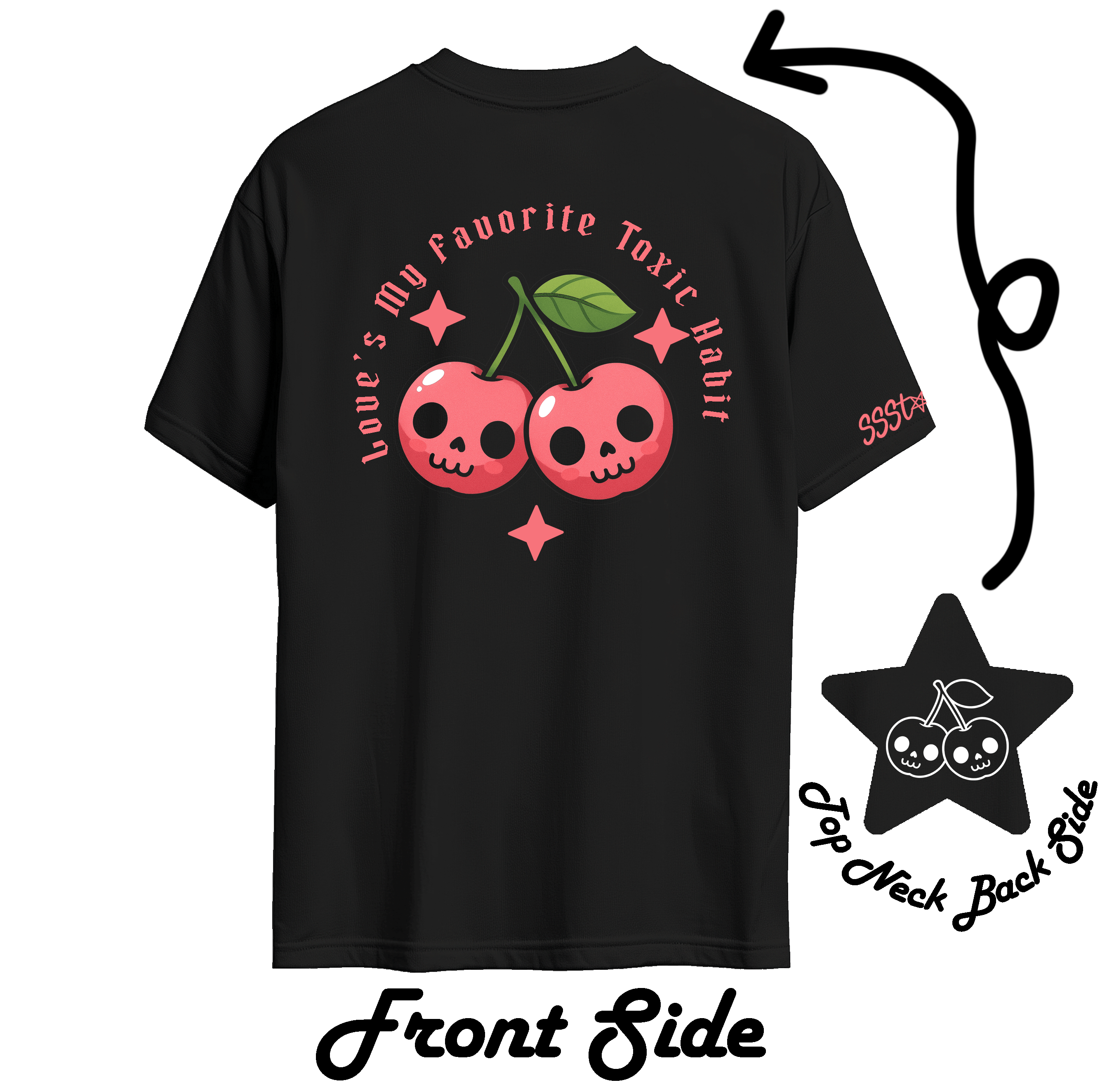 Toxic cherries graphic t shirt