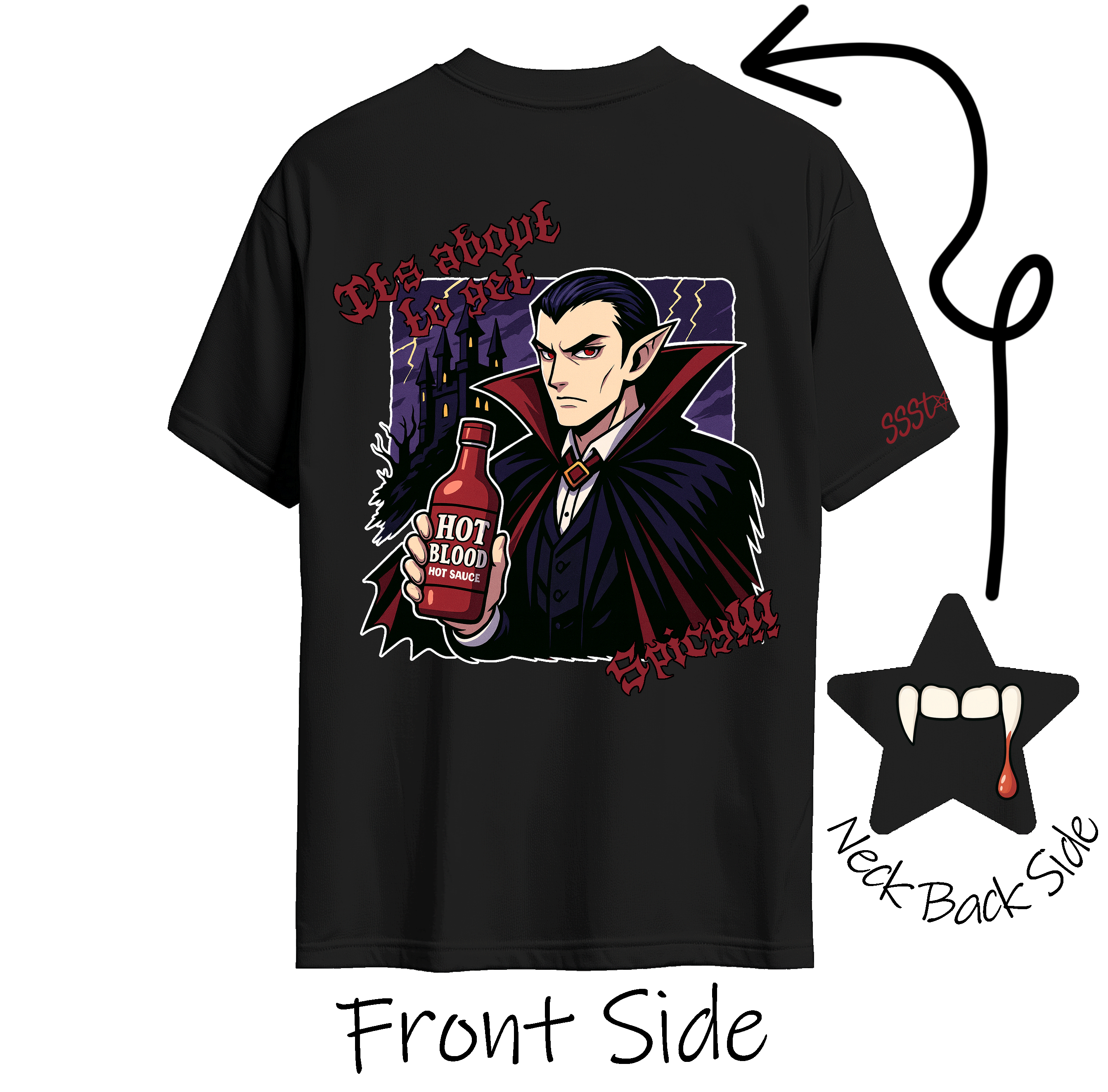 Time to spicy things up Dracula hot sauce funny t shirt