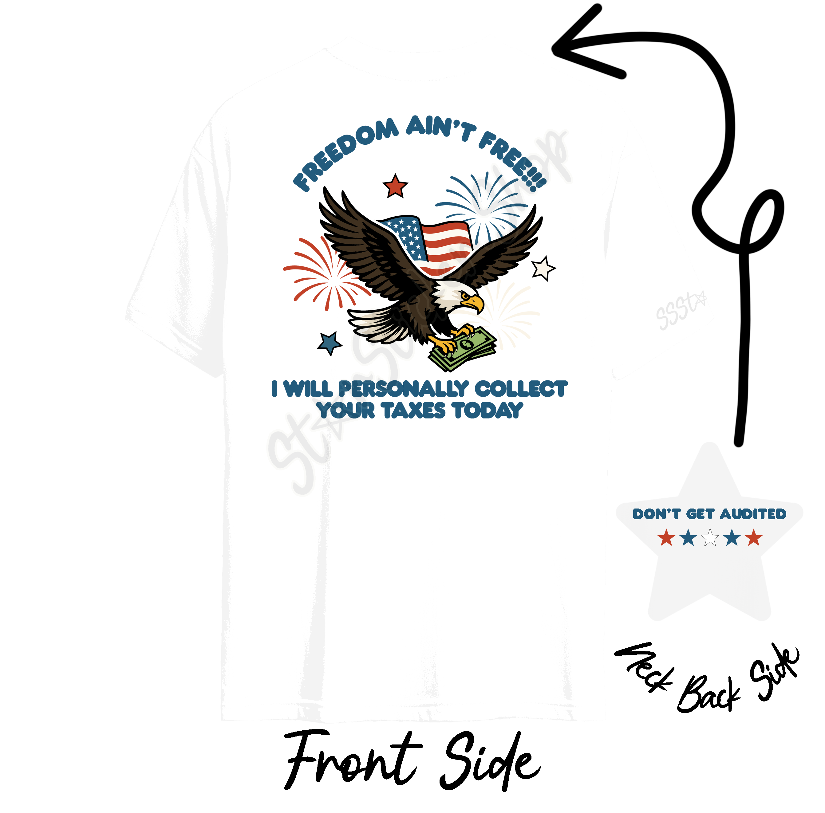 Patriotic Tax Eagle: Freedom’s Least Fun Accountant Tee Shirt