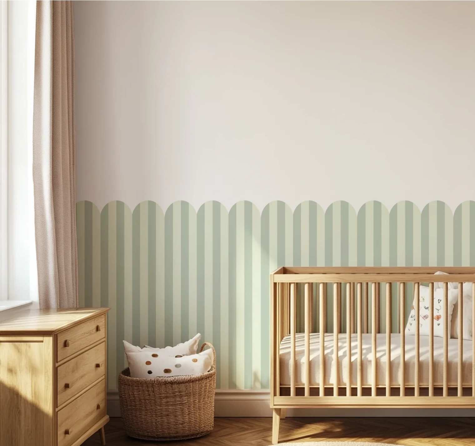 Scalloped Striped Wall decal | ملصق جداري بحواف متموجة 