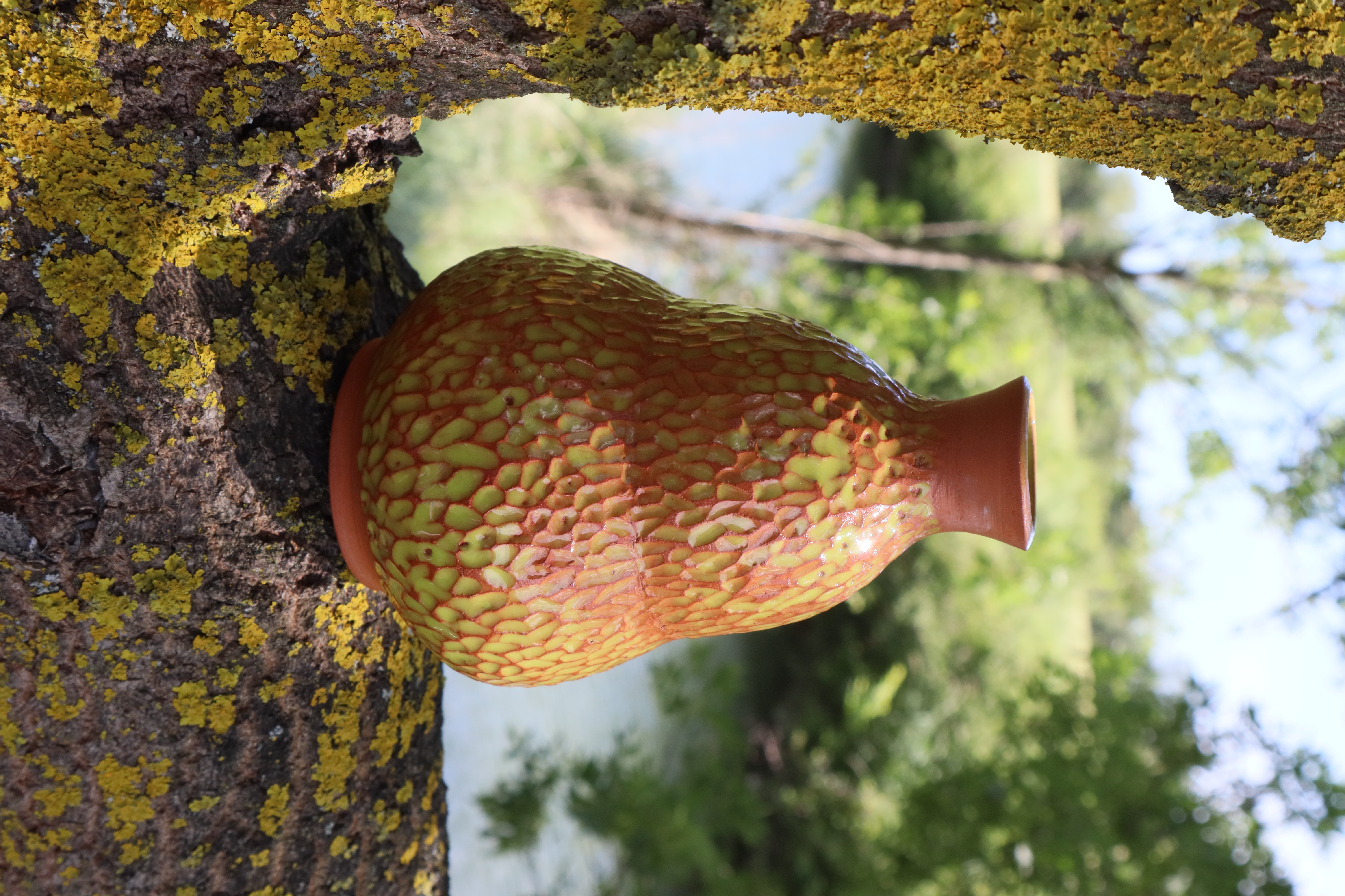 Vase vert texturé