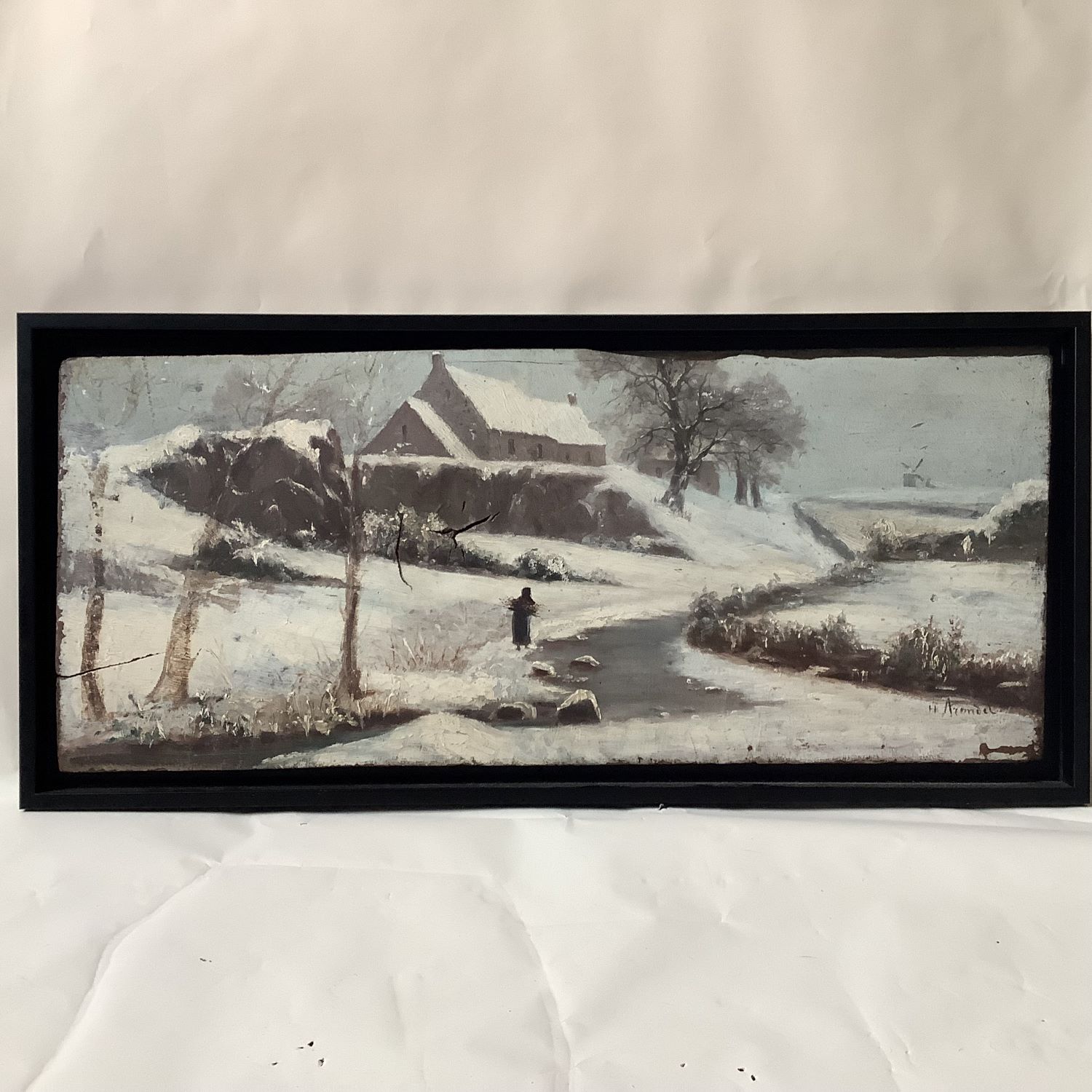 Paysage neigeux d'Henri Arondel (1827-1900). 