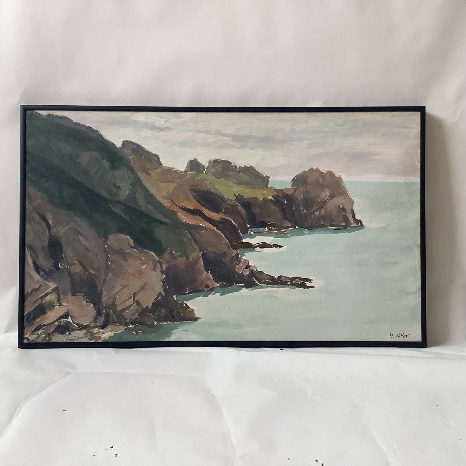 Côte finistérienne par Henri Vollet (1861-1945). Fin XIXème ou début XXème.