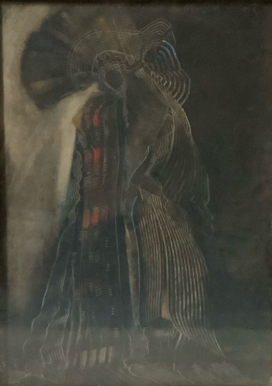 Personnage de Roland Andrieu (né en 1944). Technique mixte, contemporain.