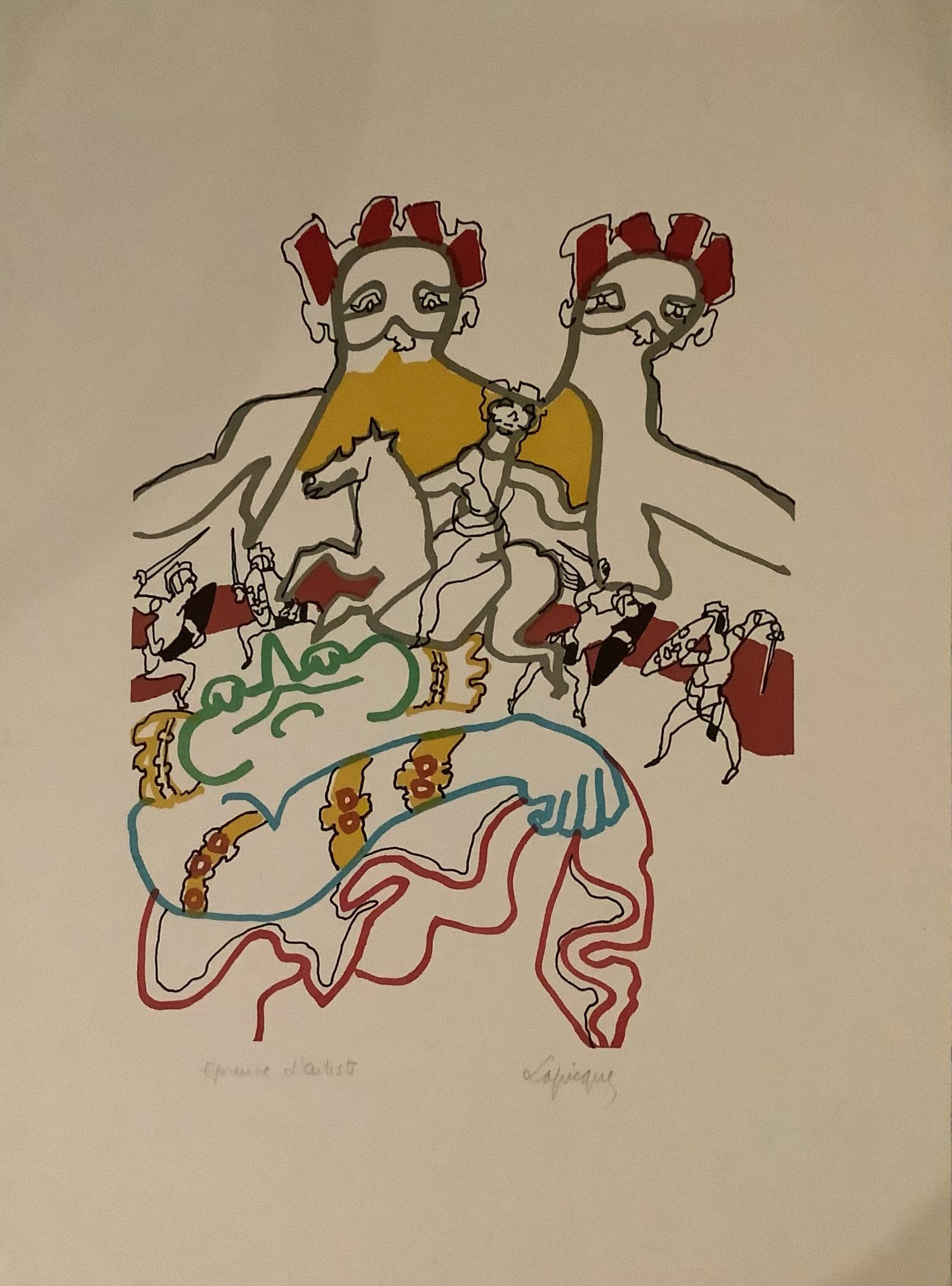 Lithographie de Charles Lapicque (1898-1988). Epreuve d'artiste signée.