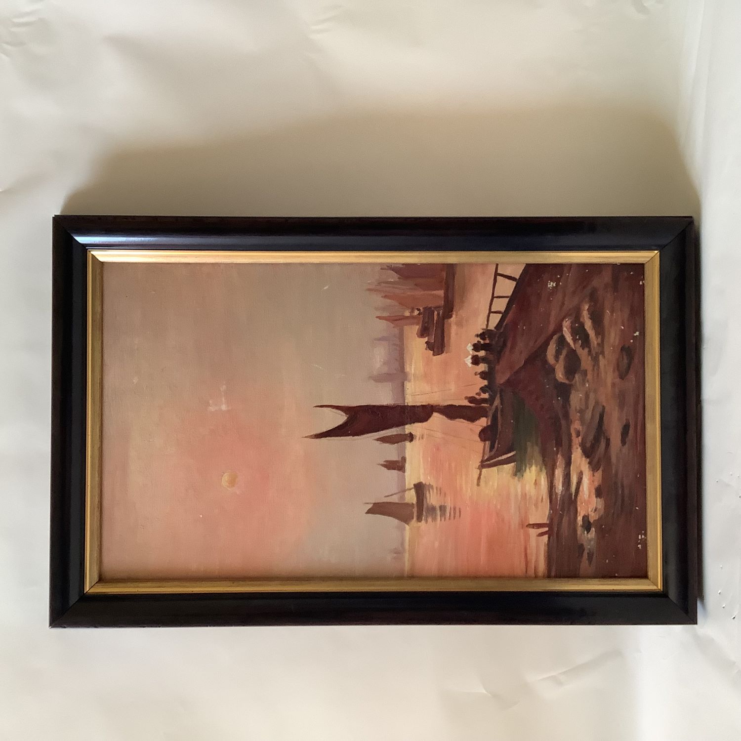 Louis Braquaval (1854-1919). Huile sur toile datée de 1910. 46 x 27 cm.