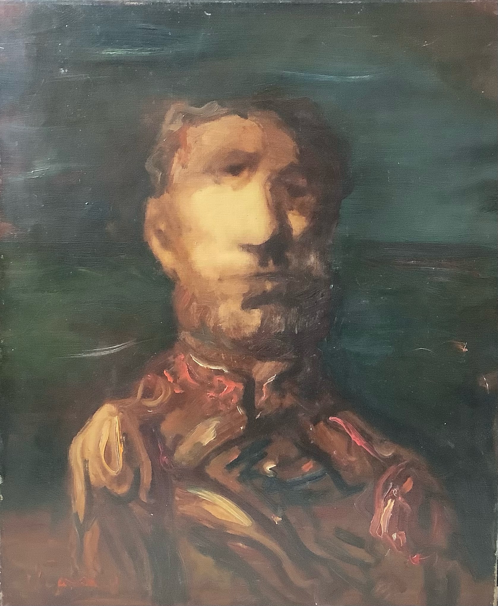Portrait d'un gueule-cassée par Sylvain Vigny (1903-1970), bien avant Francis Bacon... 