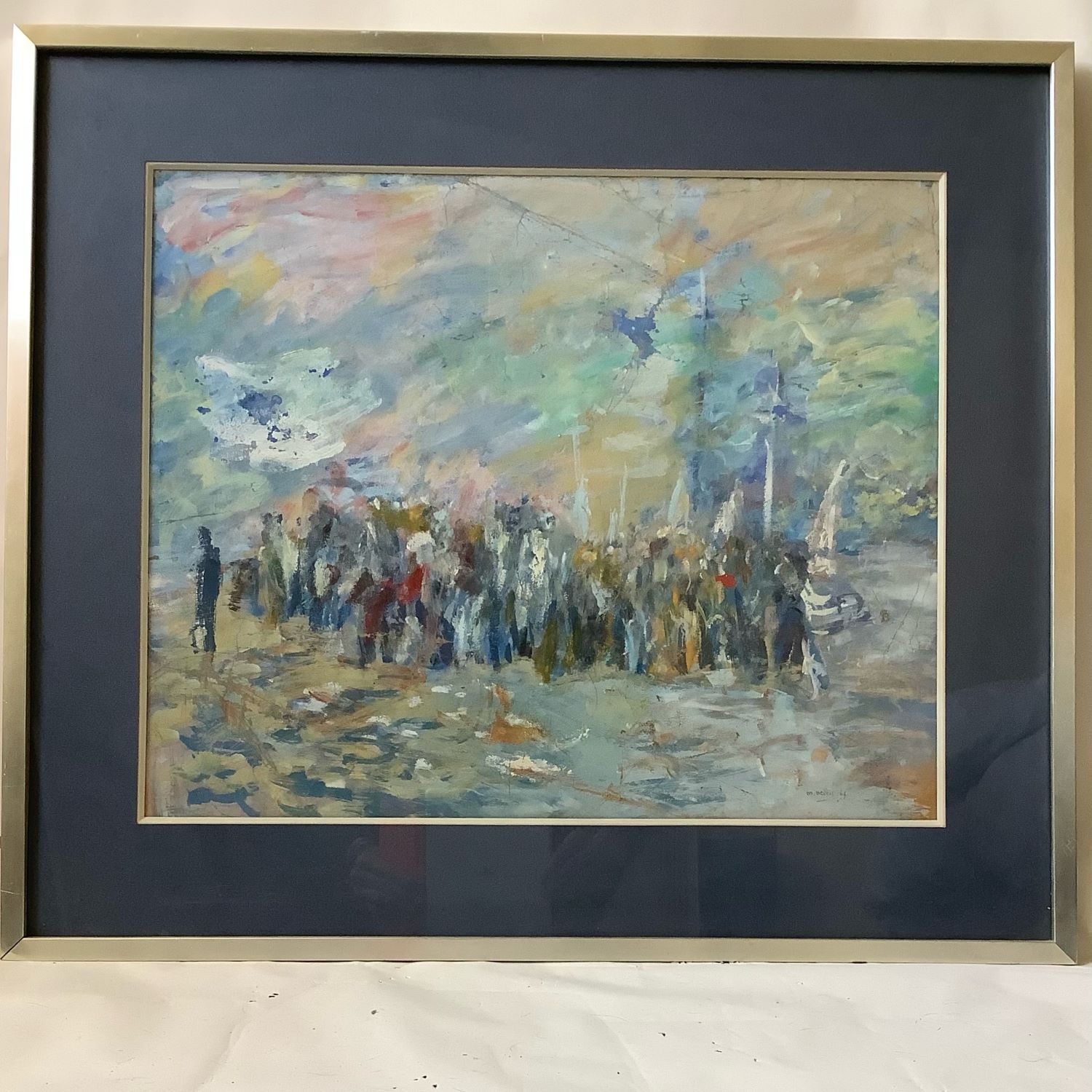 Gouache de Marcel Neveu (1935-1993) datée de 66.