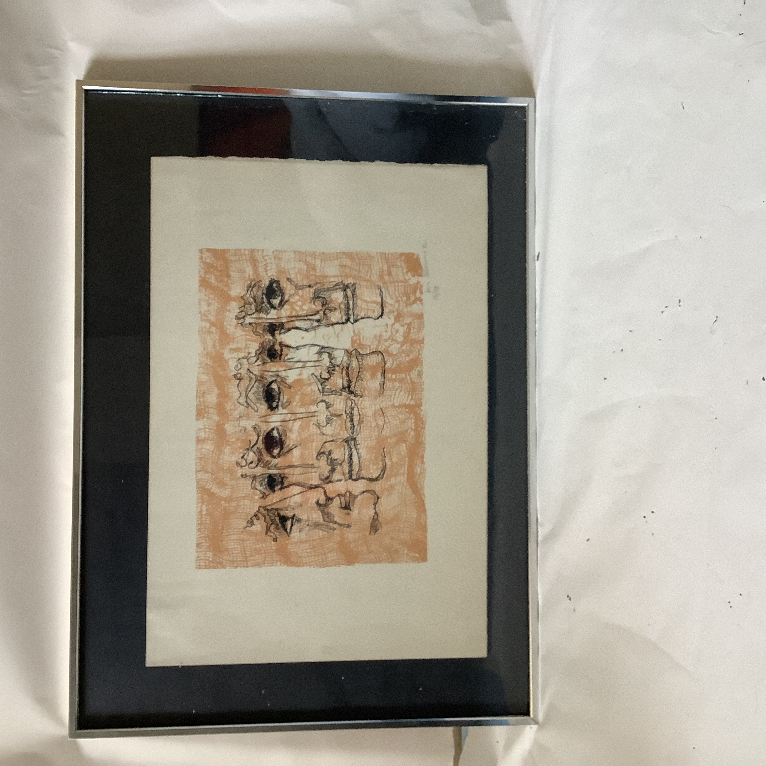 "Visages", lithographie signée et numérotée de Louis Molinari (né en 1932).  