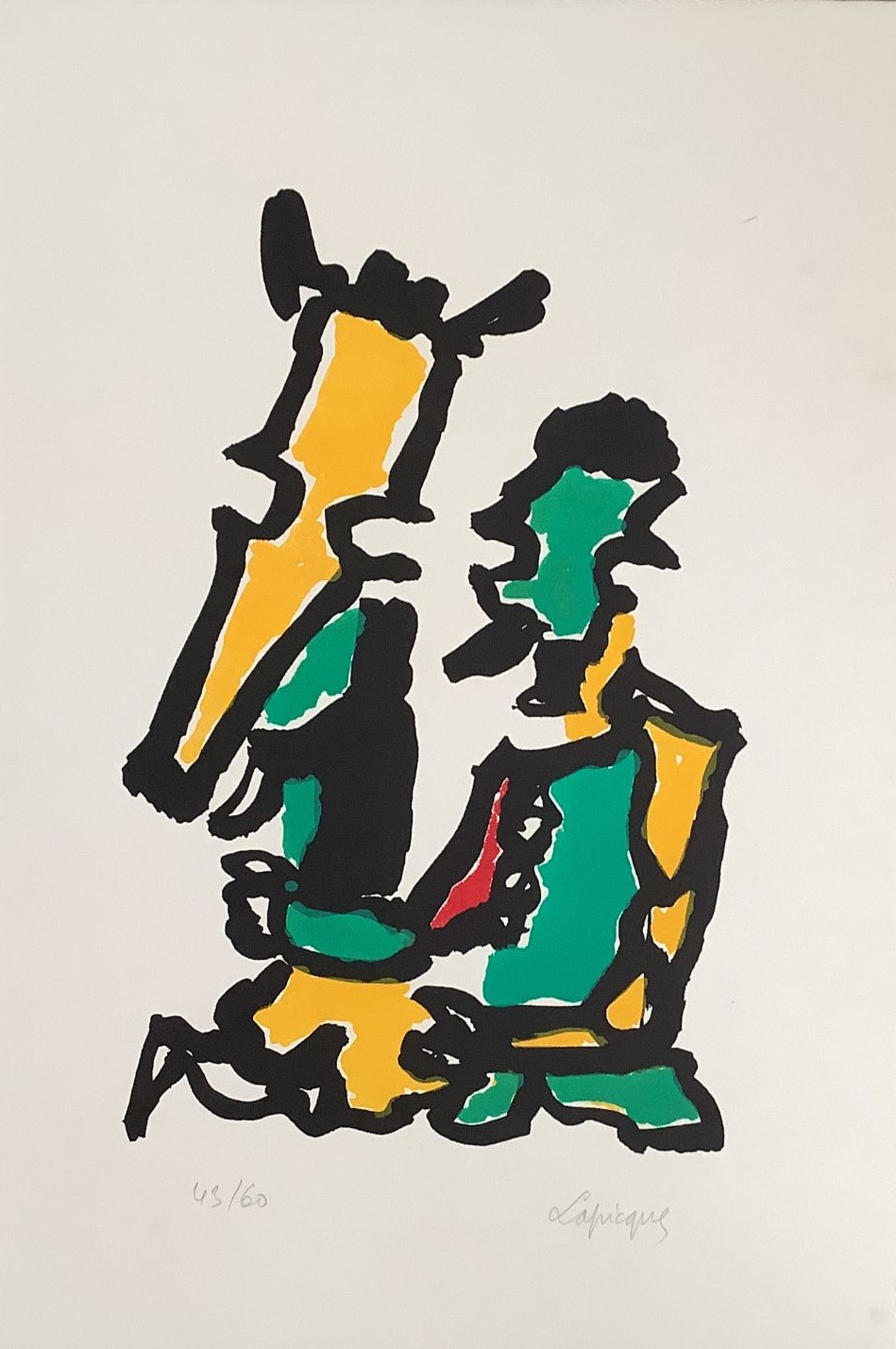 Les deux amis (1952) de Charles Lapicque (1898-1988) 