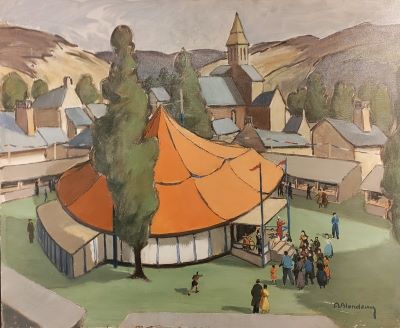 Le cirque, par André Blondeau (1897-1972), peintre voyageur de la première partie du XXeme .