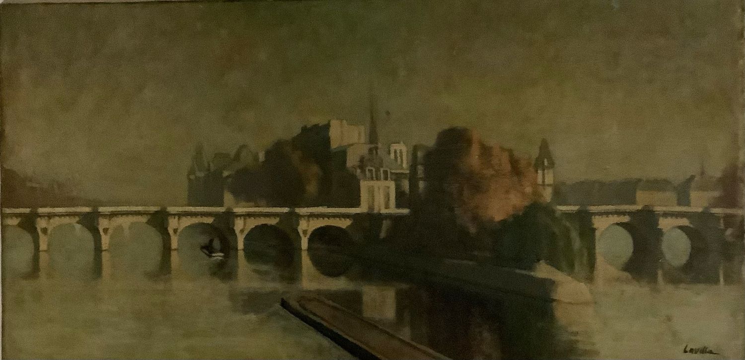 Vue du Pont Neuf à Paris, signée Laville