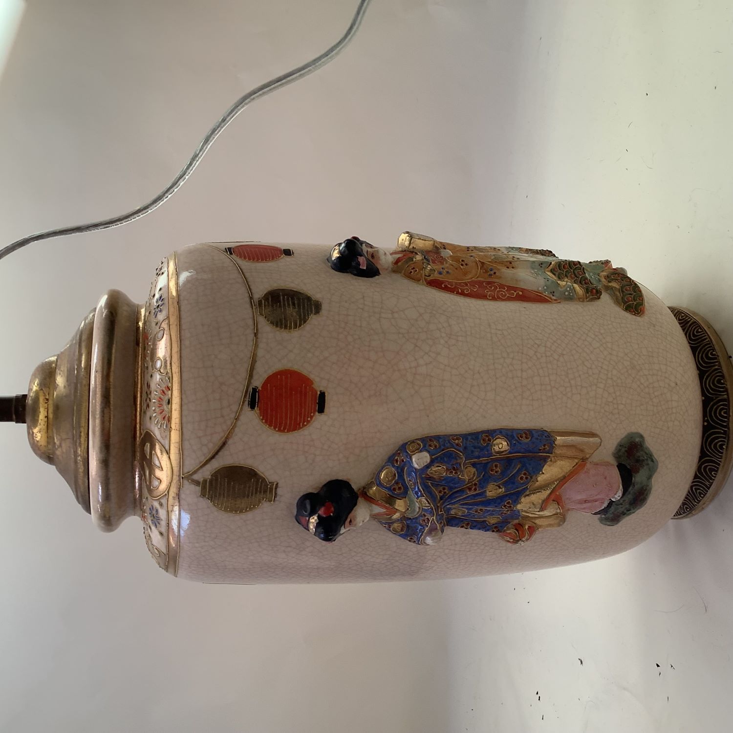 Vase japonais monté en lampe. XXème.