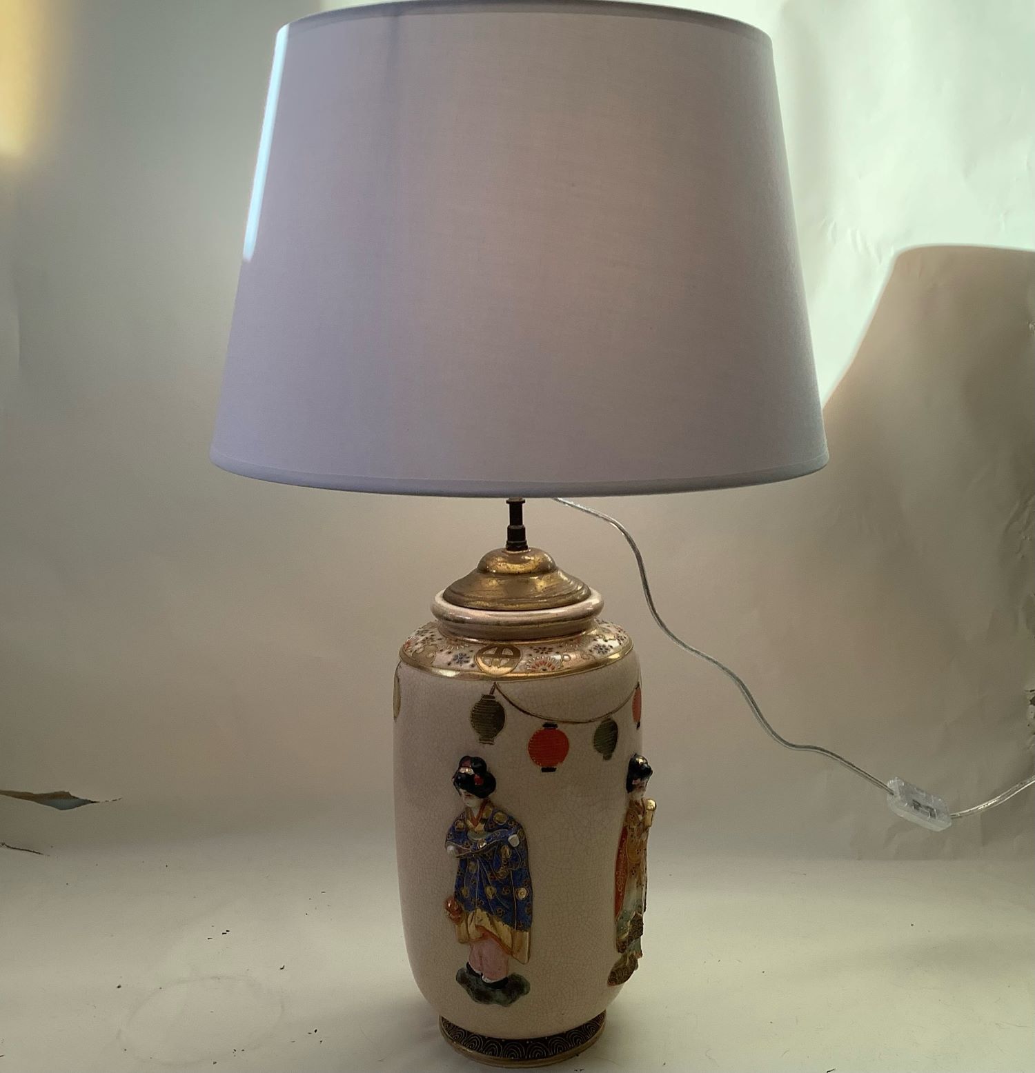 Vase japonais monté en lampe. XXème.